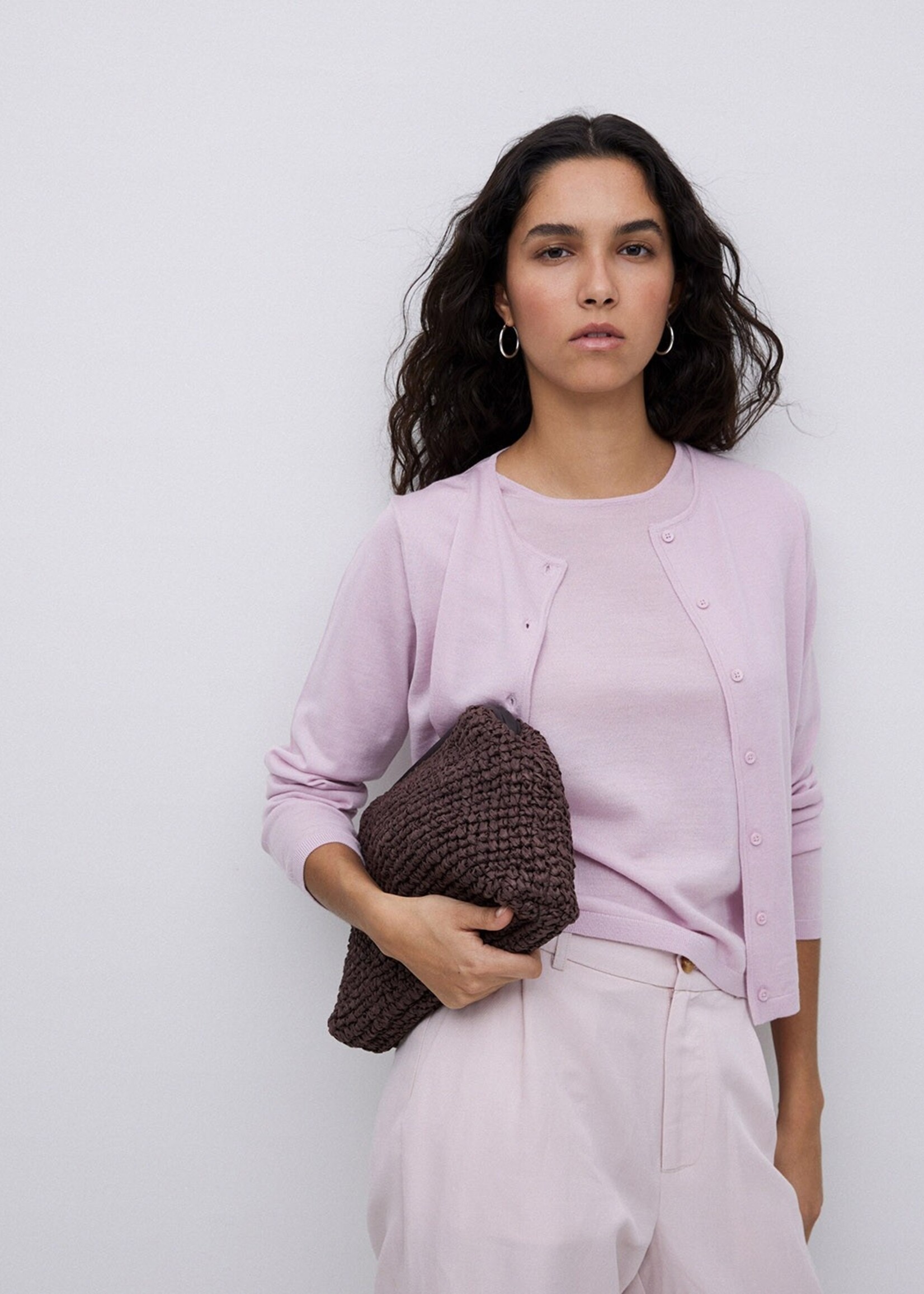 Yerse Yerse Sac En Raphia & Cuir Fait À La Main - Chocolat