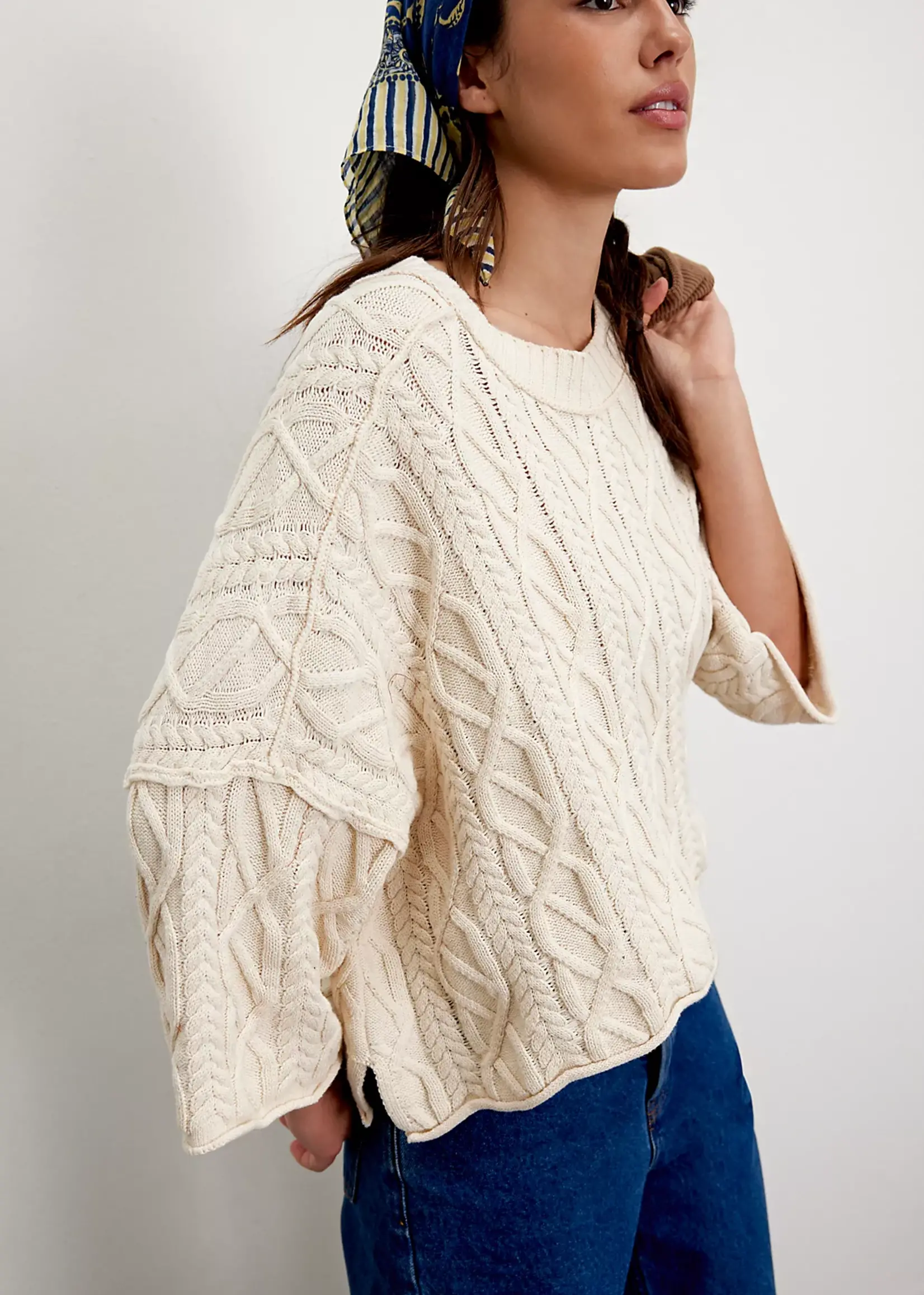 Free People Free People Pull Lavé Sur Le Rivage - Tea