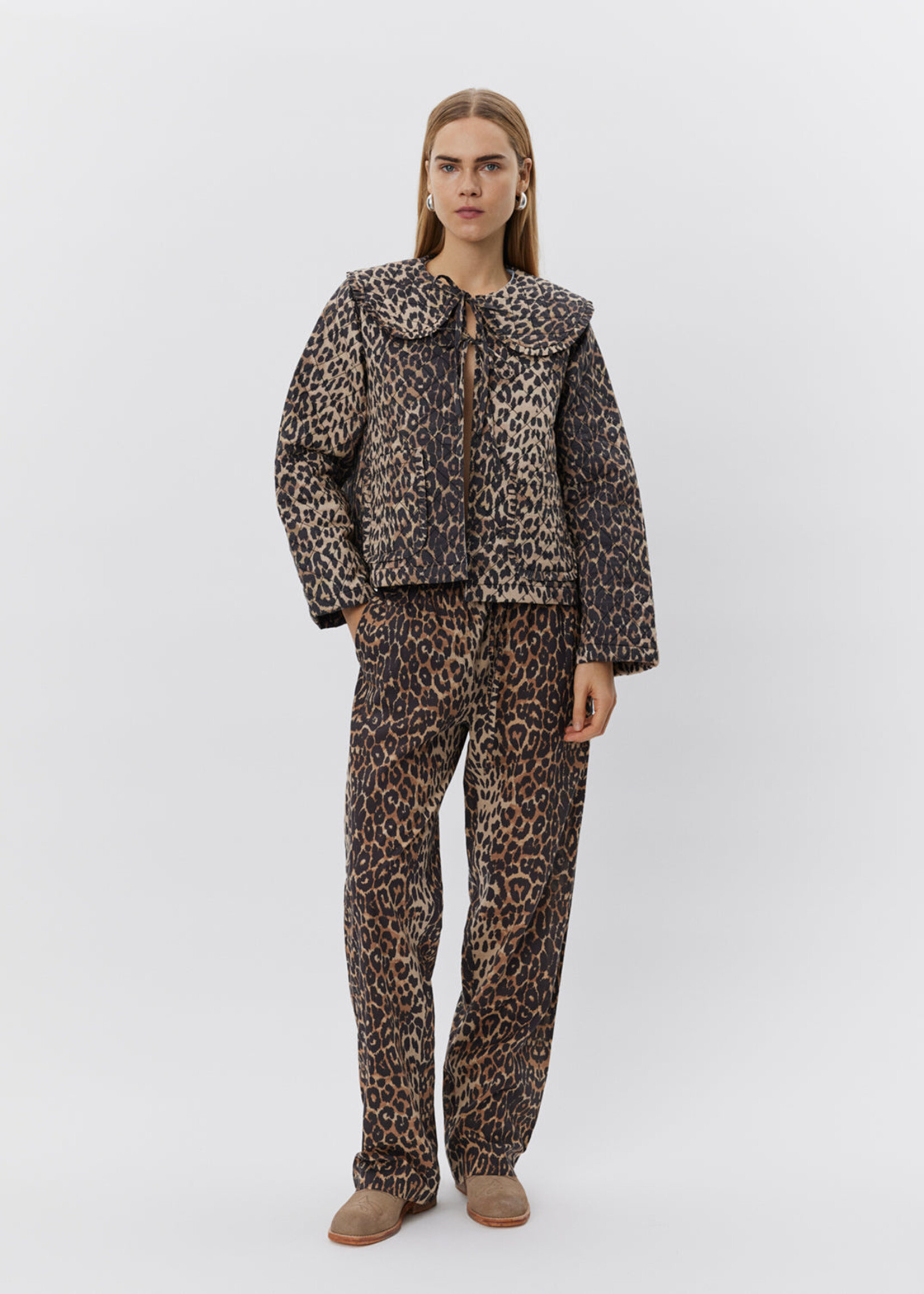 Sofie Schnoor Jacket With Bow Ties - Leopard