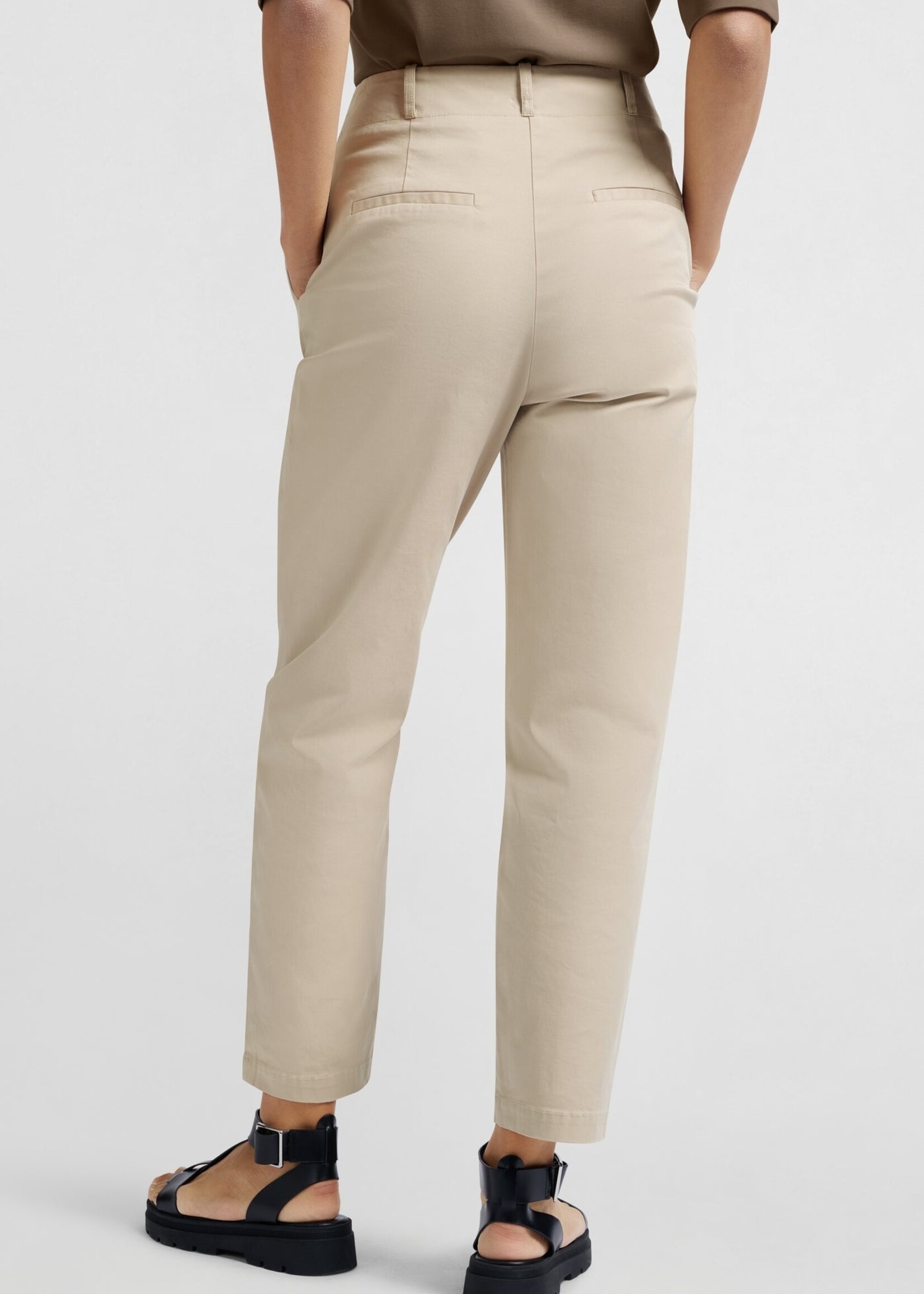 Yaya Women YAYA Pantalon En Coton Tissé - Humus Beige