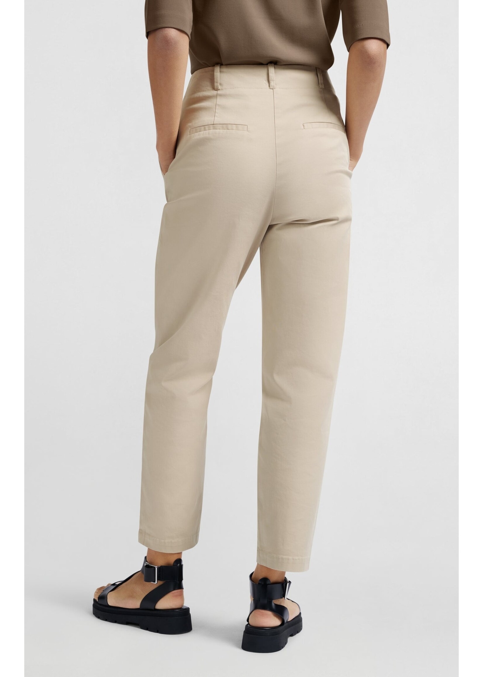 Yaya Women YAYA Cotton Woven Trousers - Humus Beige