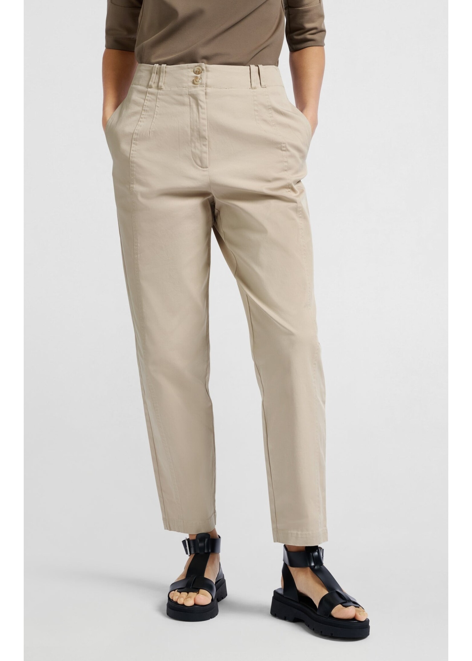 Yaya Women YAYA Cotton Woven Trousers - Humus Beige