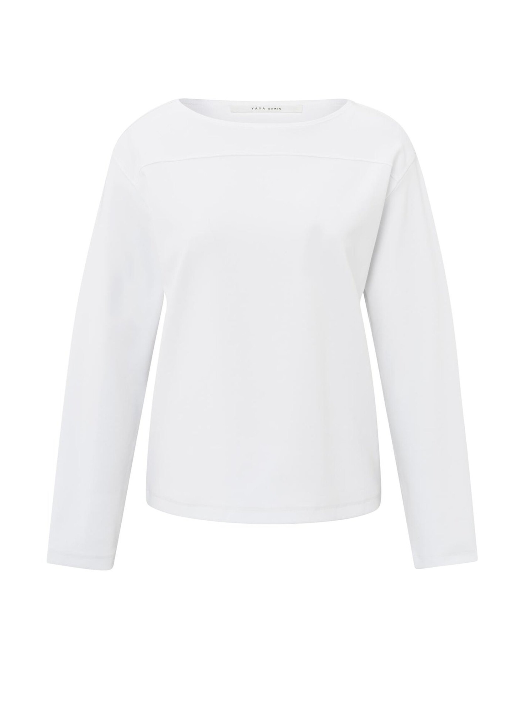 Yaya Women YAYA Long Sleeve Top With Seam Details - Blanc De Blanc