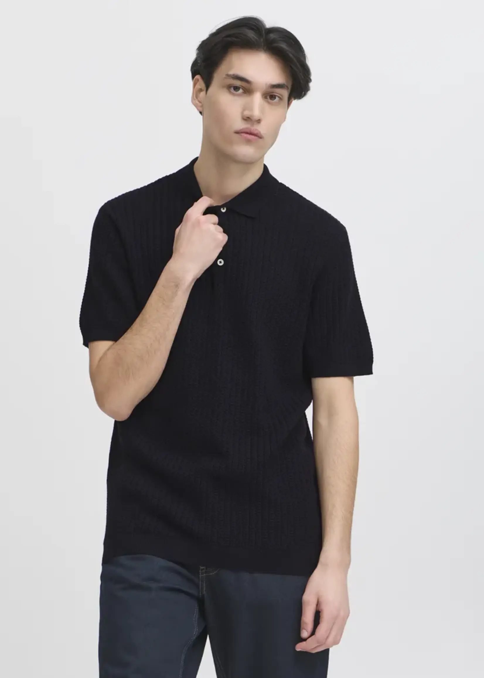 Casual Friday Casual Friday Karl Structured Knit Polo - Dark Navy