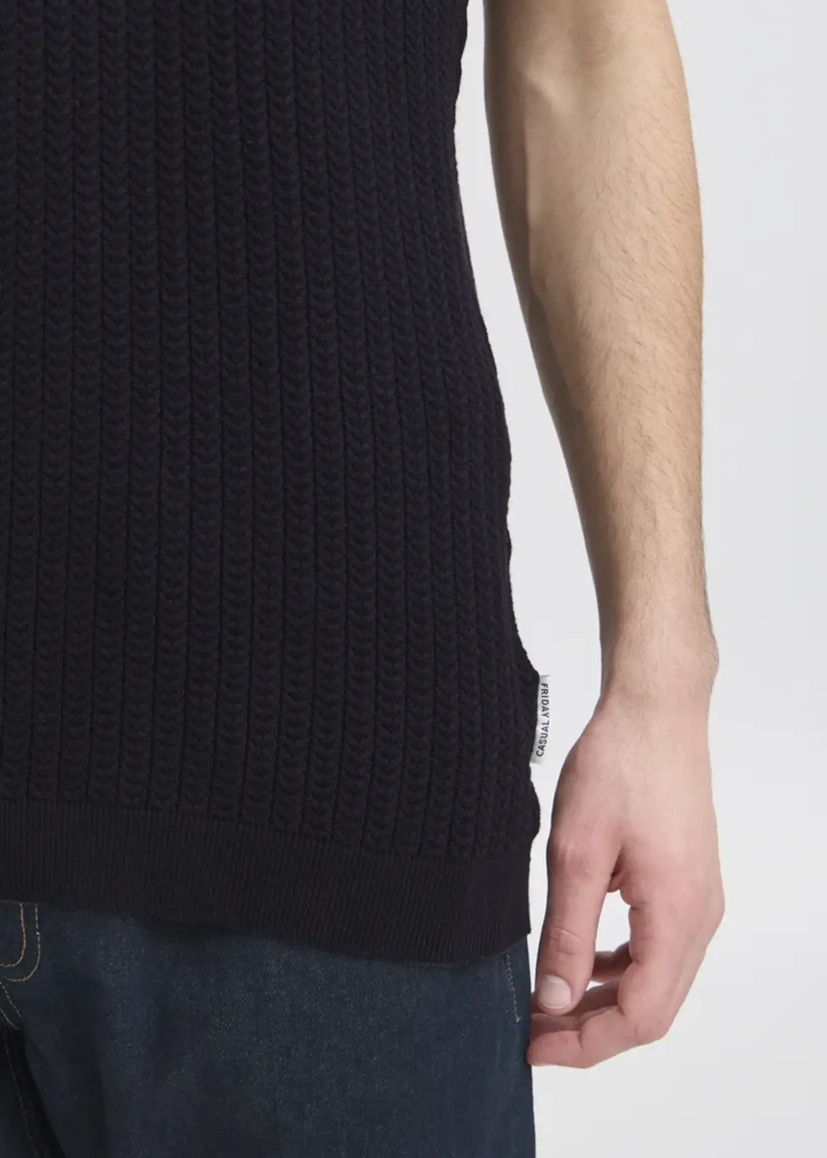 Casual Friday Casual Friday Karl Structured Knit Polo - Dark Navy