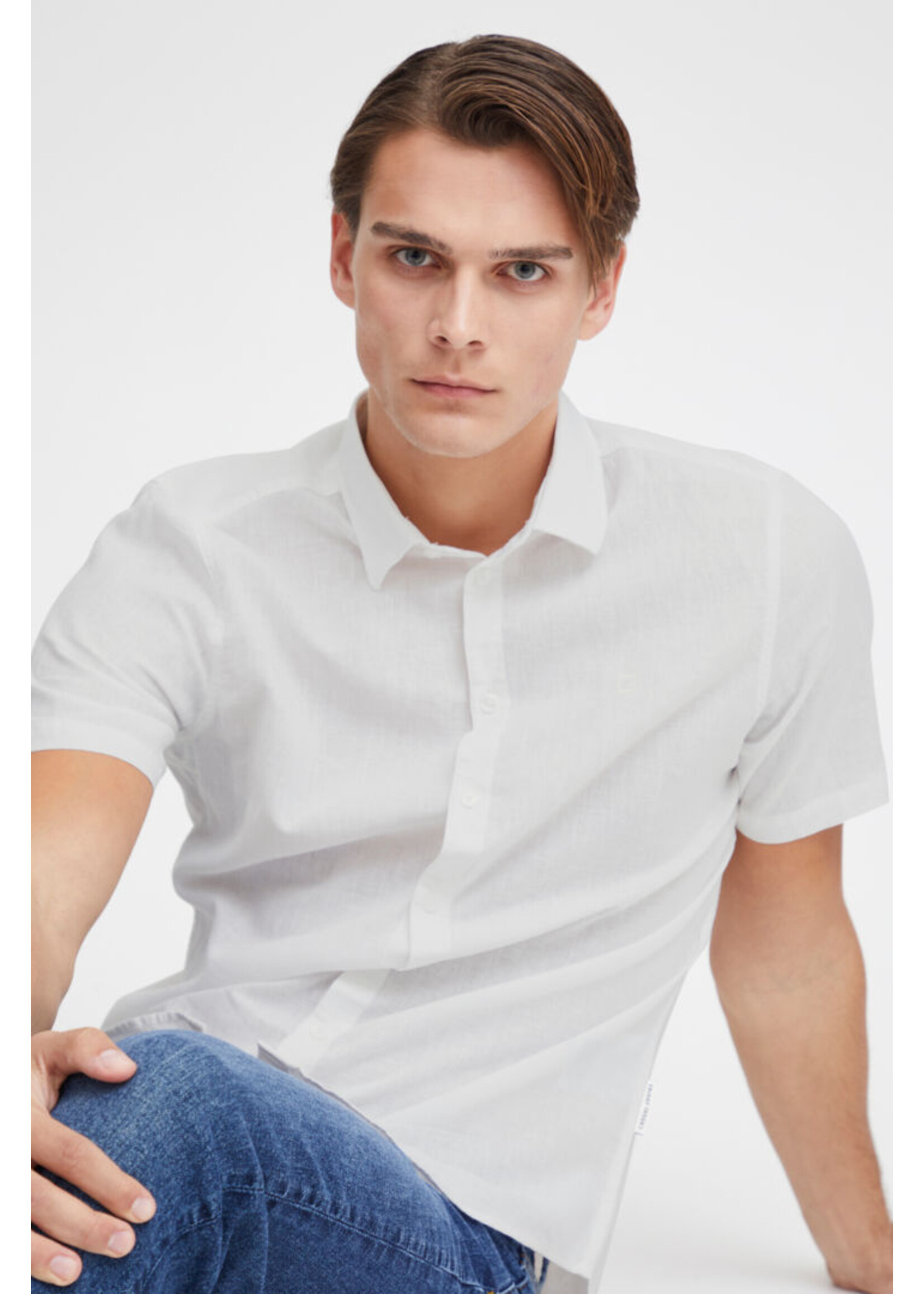 Casual Friday Casual Friday Aksel SS Linen Mix Shirt - Snow White