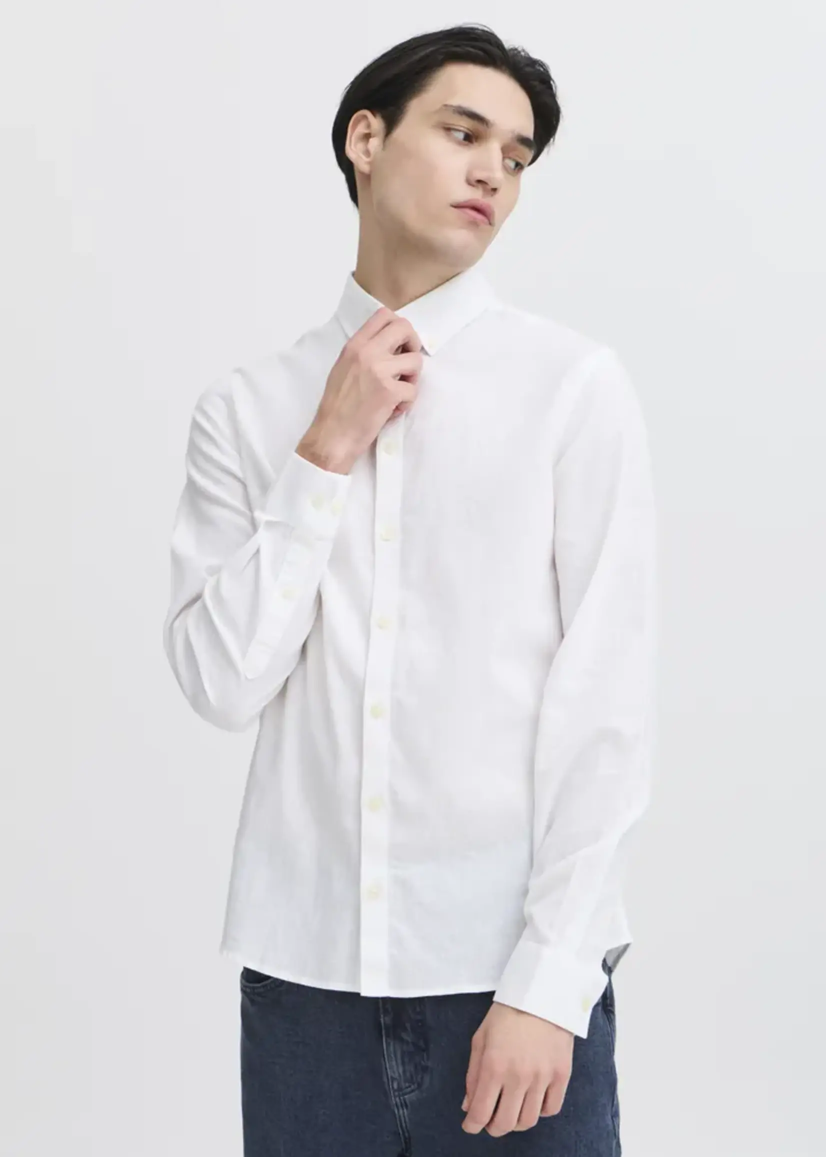 Casual Friday Casual Friday Anton BD LS Linen Mix Shirt - Snow White