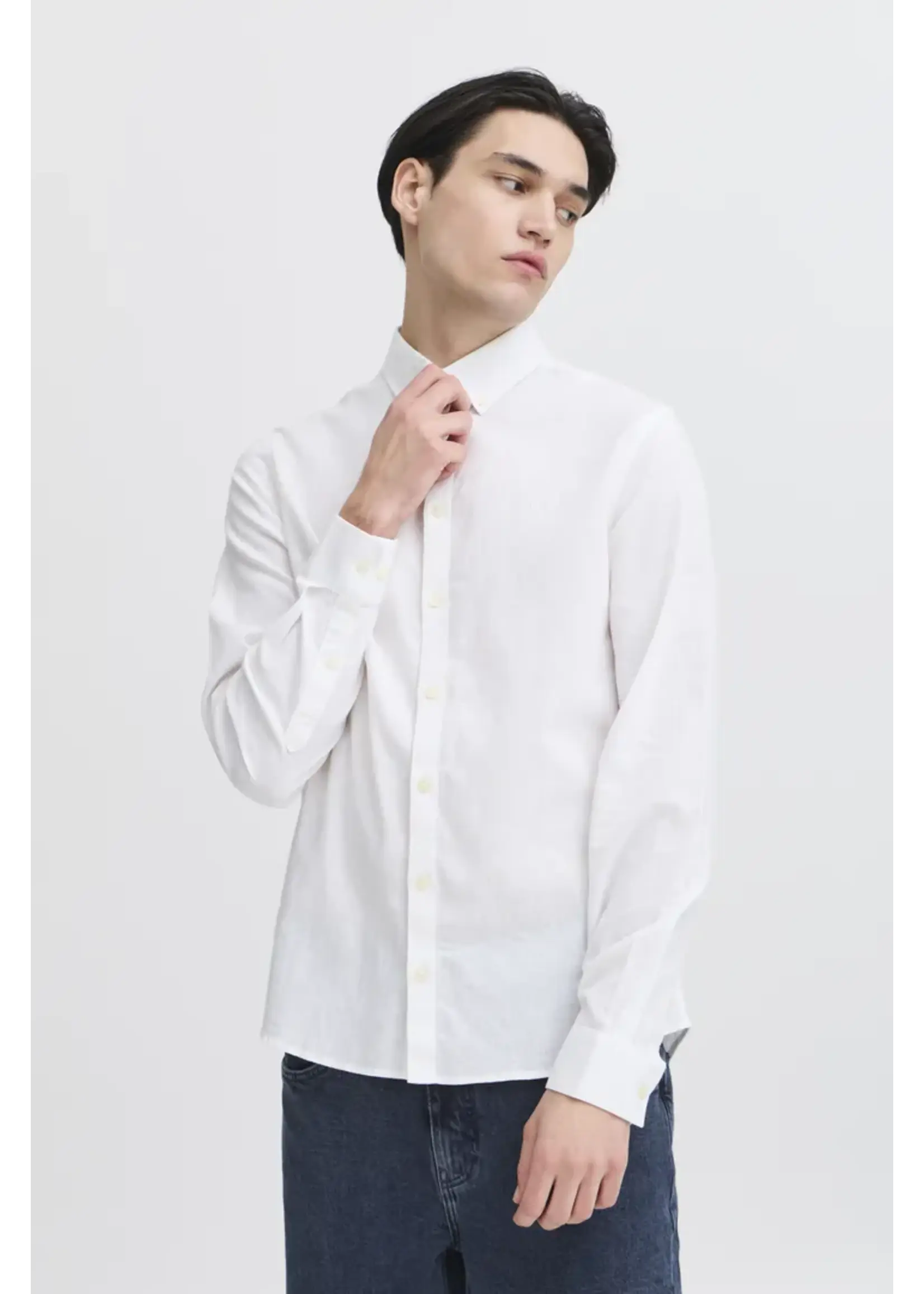 Casual Friday Casual Friday Anton BD LS Linen Mix Shirt - Snow White