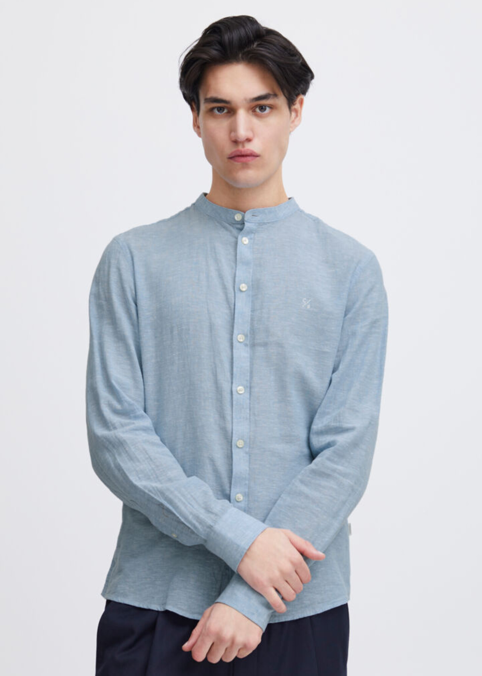 Casual Friday Casual Friday Anton CC LS Linen Mix Shirt - Silver Lake Blue