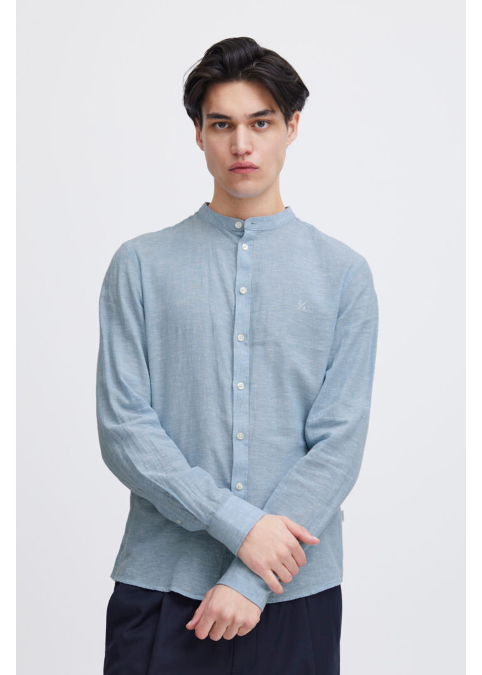 Casual Friday Casual Friday Anton CC LS Linen Mix Shirt - Silver Lake Blue