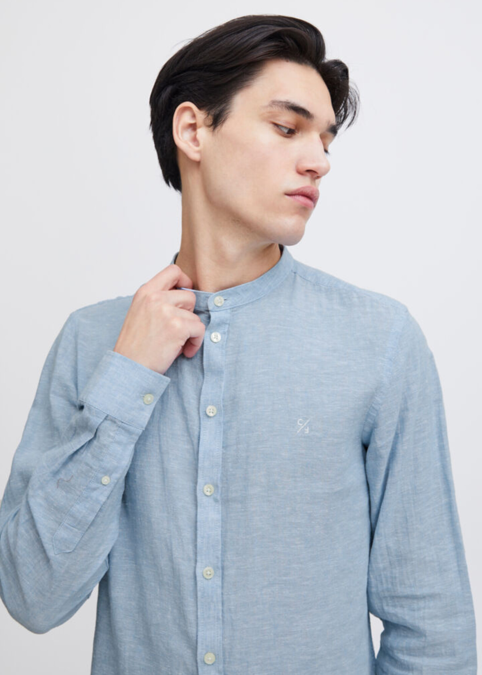 Casual Friday Casual Friday Anton CC LS Linen Mix Shirt - Silver Lake Blue