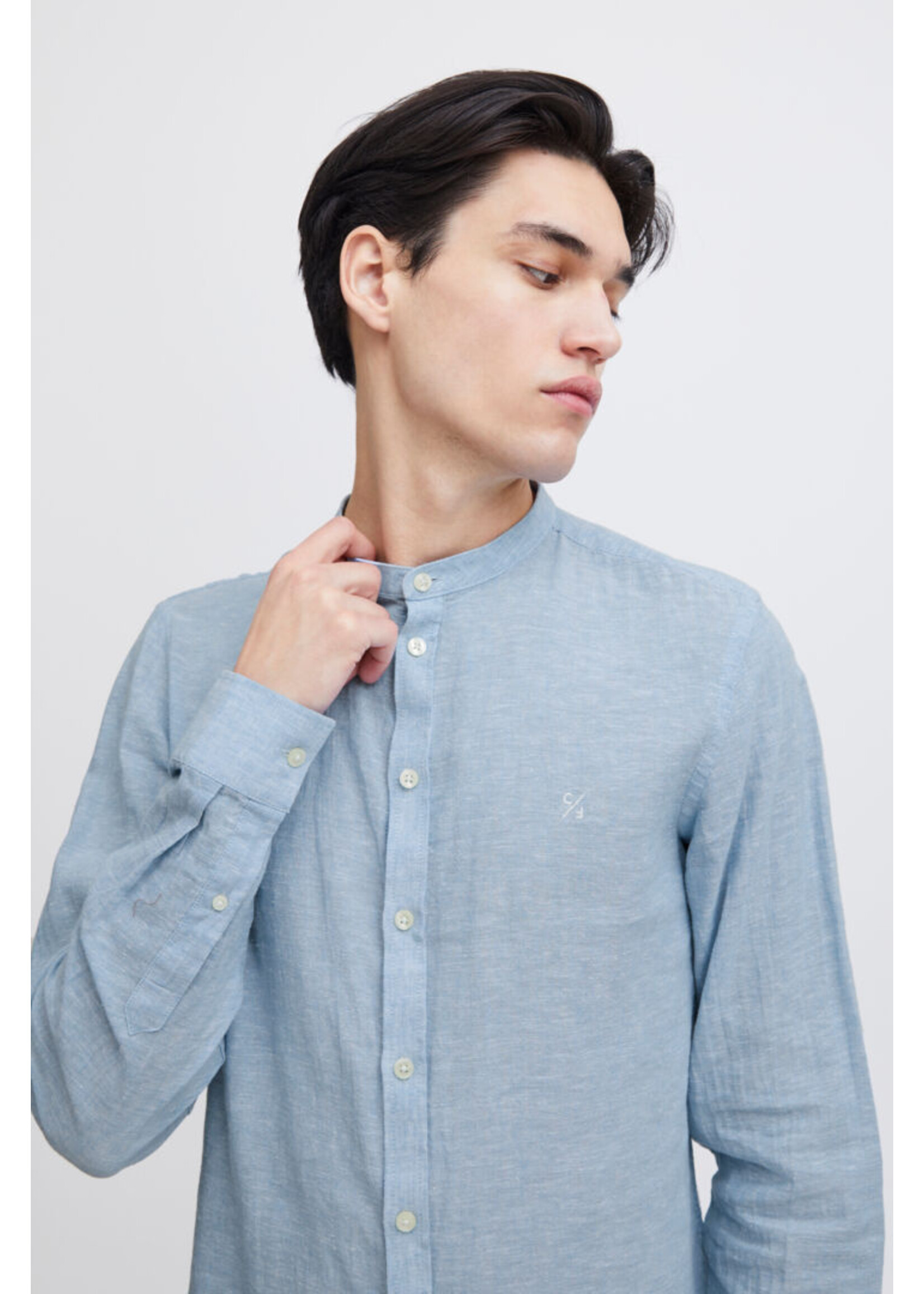 Casual Friday Casual Friday Anton CC LS Linen Mix Shirt - Silver Lake Blue