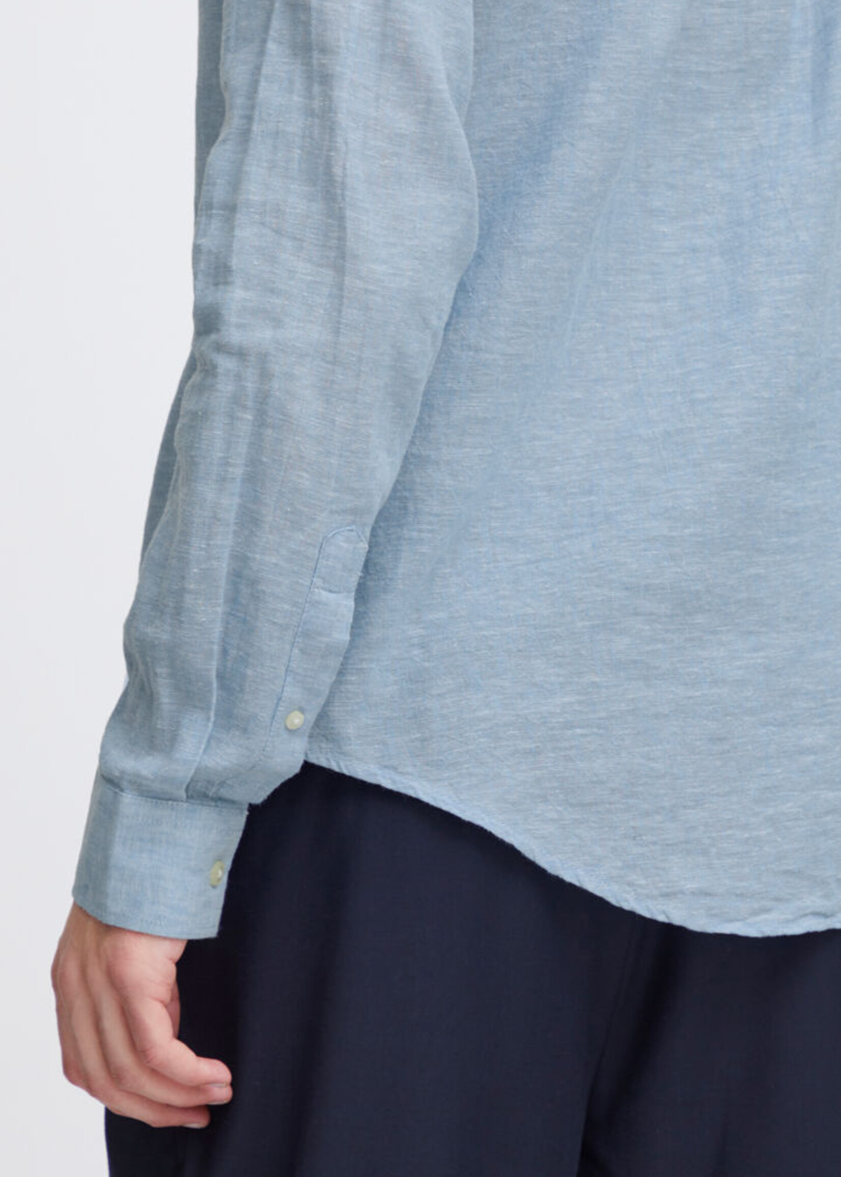 Casual Friday Casual Friday Anton CC LS Linen Mix Shirt - Silver Lake Blue