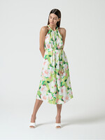 Surkana Surkana Satin Halter-Neck Midi Dress - Green