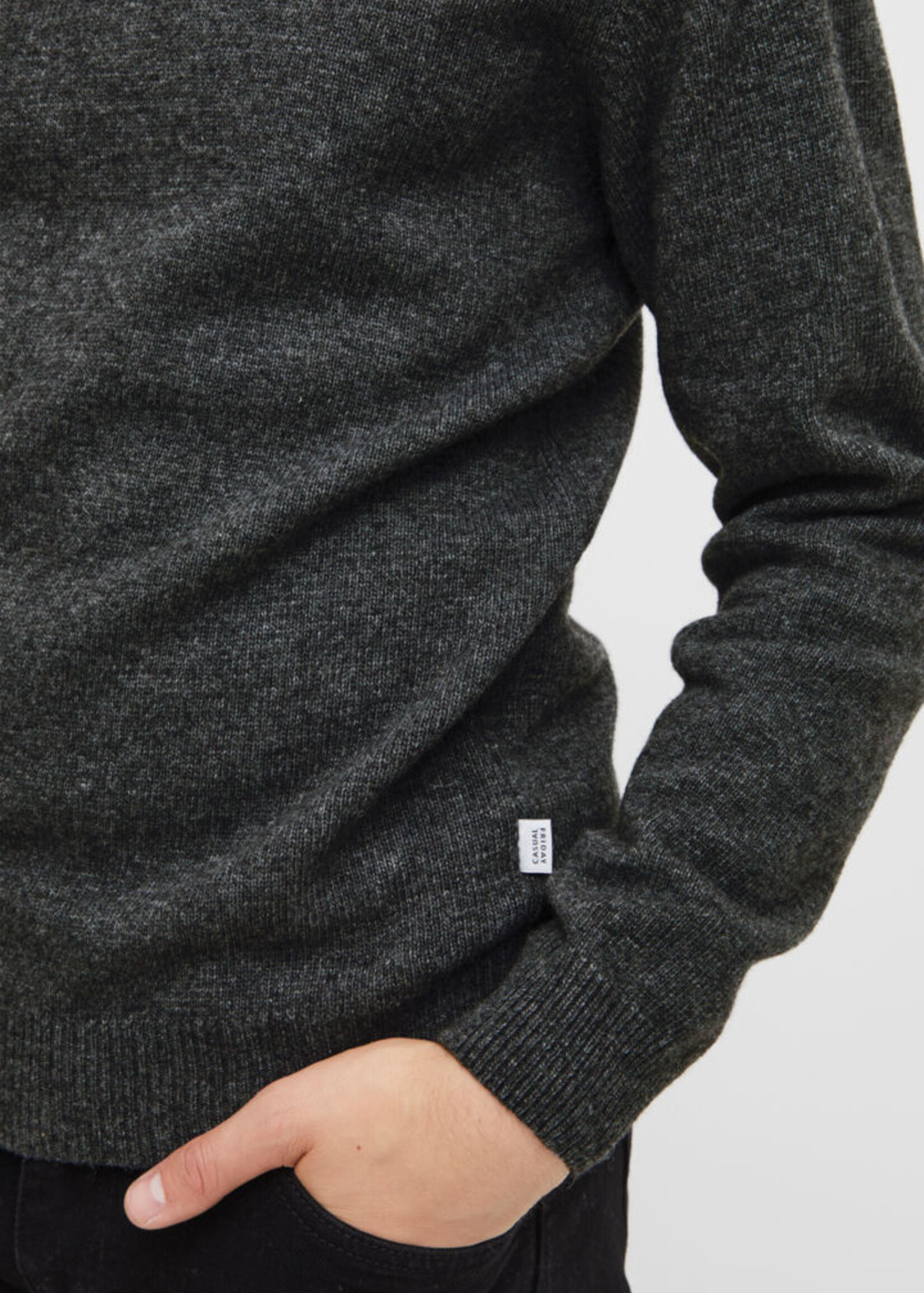 Casual Friday Casual Friday Karl Roll Bounty Knit Pullover - Pewter Mix