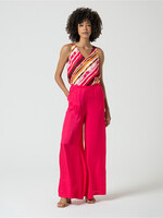 Surkana Surkana Plain Satin Wide-Leg Pants - Fuchsia