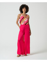 Surkana Surkana Plain Satin Wide-Leg Pants - Fuchsia