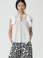 Surkana Surkana Plain Romantic Blouse With Ruffles - White