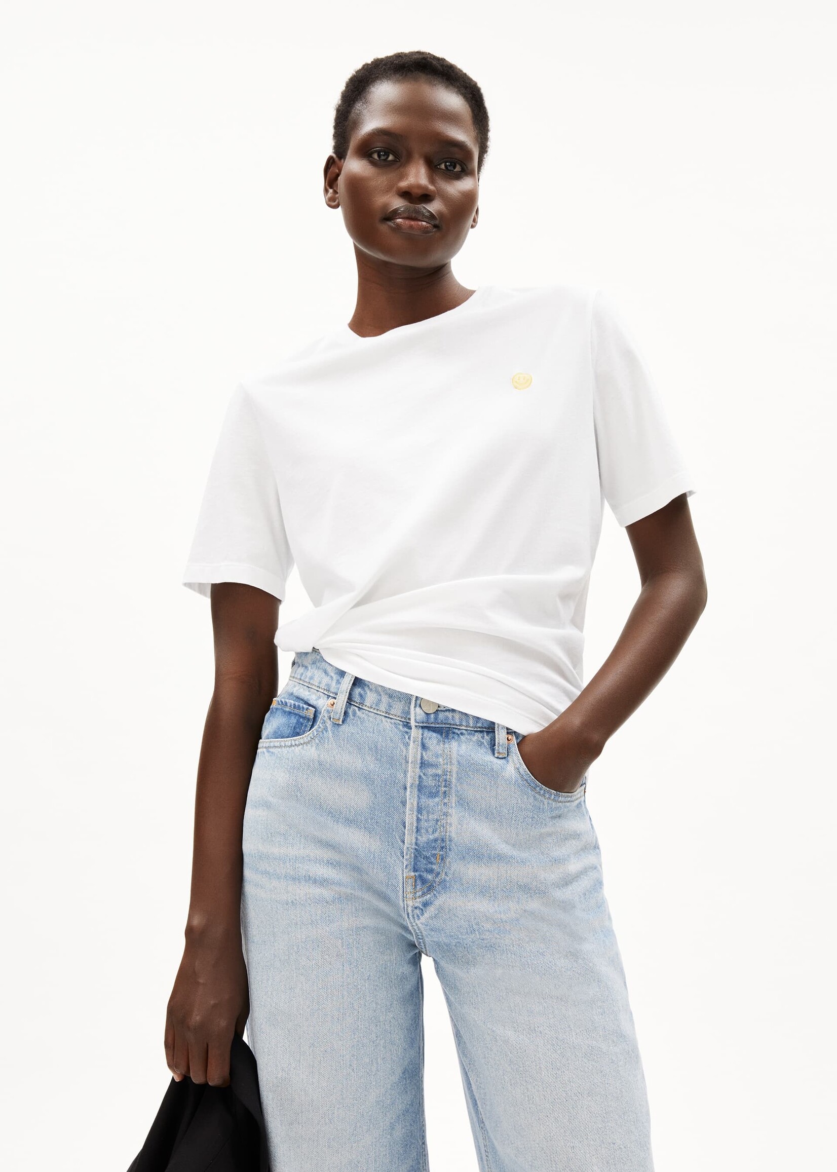 Armedangels Armedangels T-Shirt Lualaa Icons - Blanc/Jaune