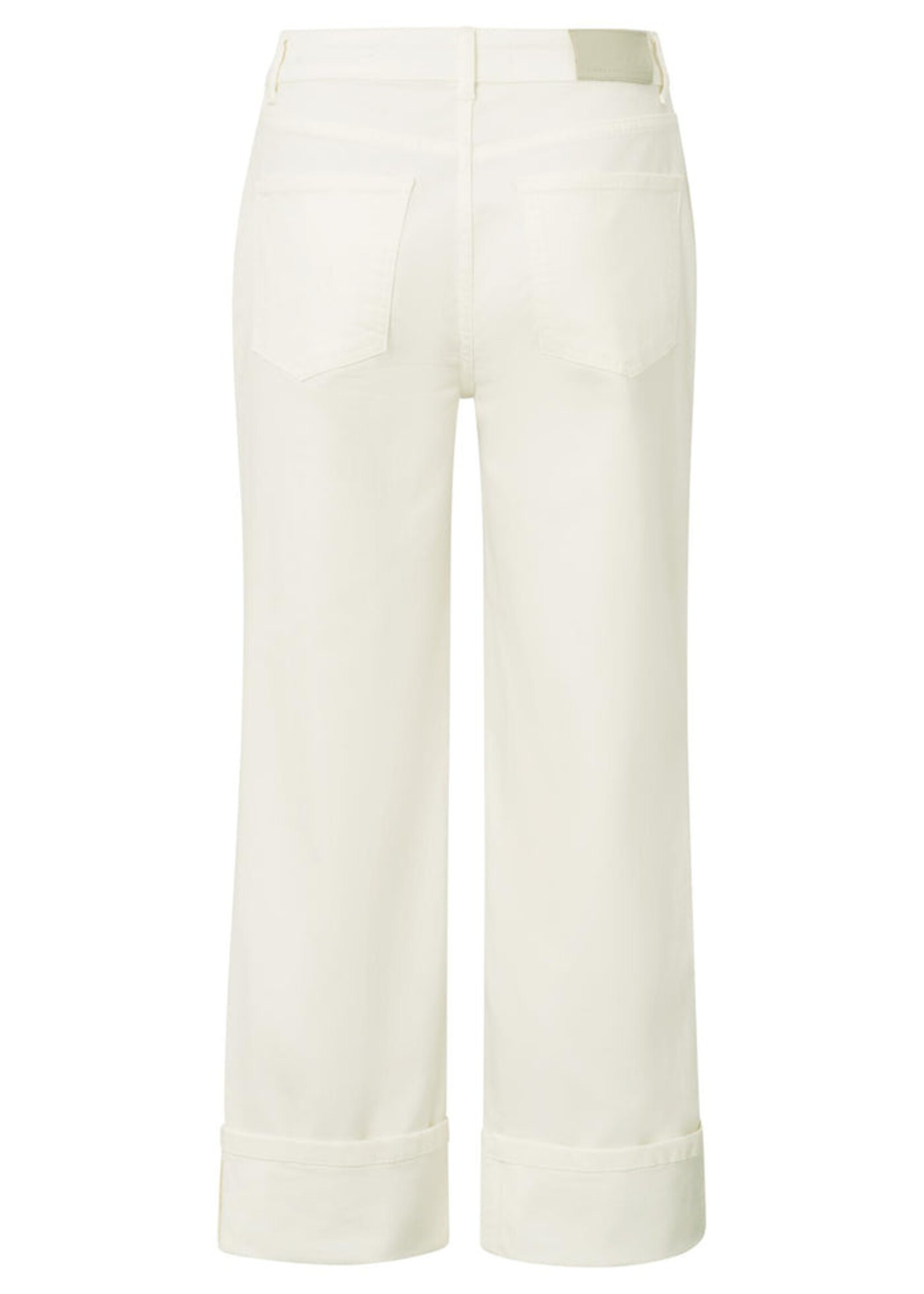 Yaya Women YAYA Jean Taille Mi-Haute Avec Revers - Pure White