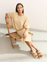 Yaya Women YAYA  Chandail Manches Courtes Avec Cordons - Croissant Beige