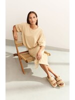 Yaya Women YAYA  Chandail Manches Courtes Avec Cordons - Croissant Beige