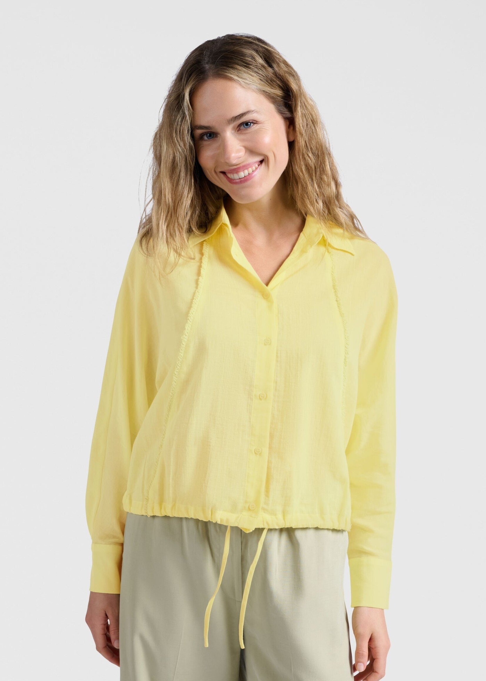 Yaya Women YAYA Batwing Blouse With Edges - Lemon Grass