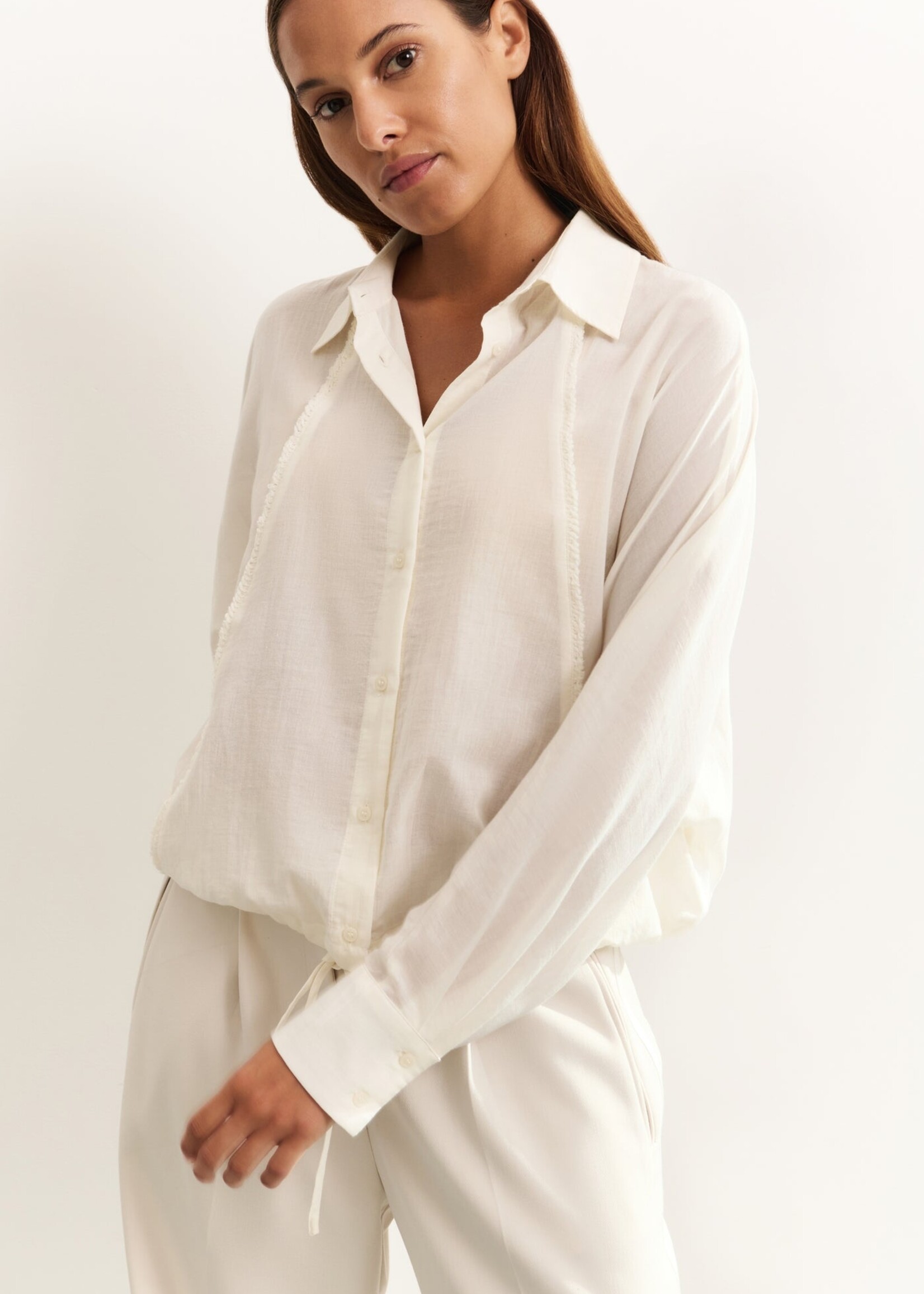 Yaya Women YAYA Batwing Blouse With Edges - Off White