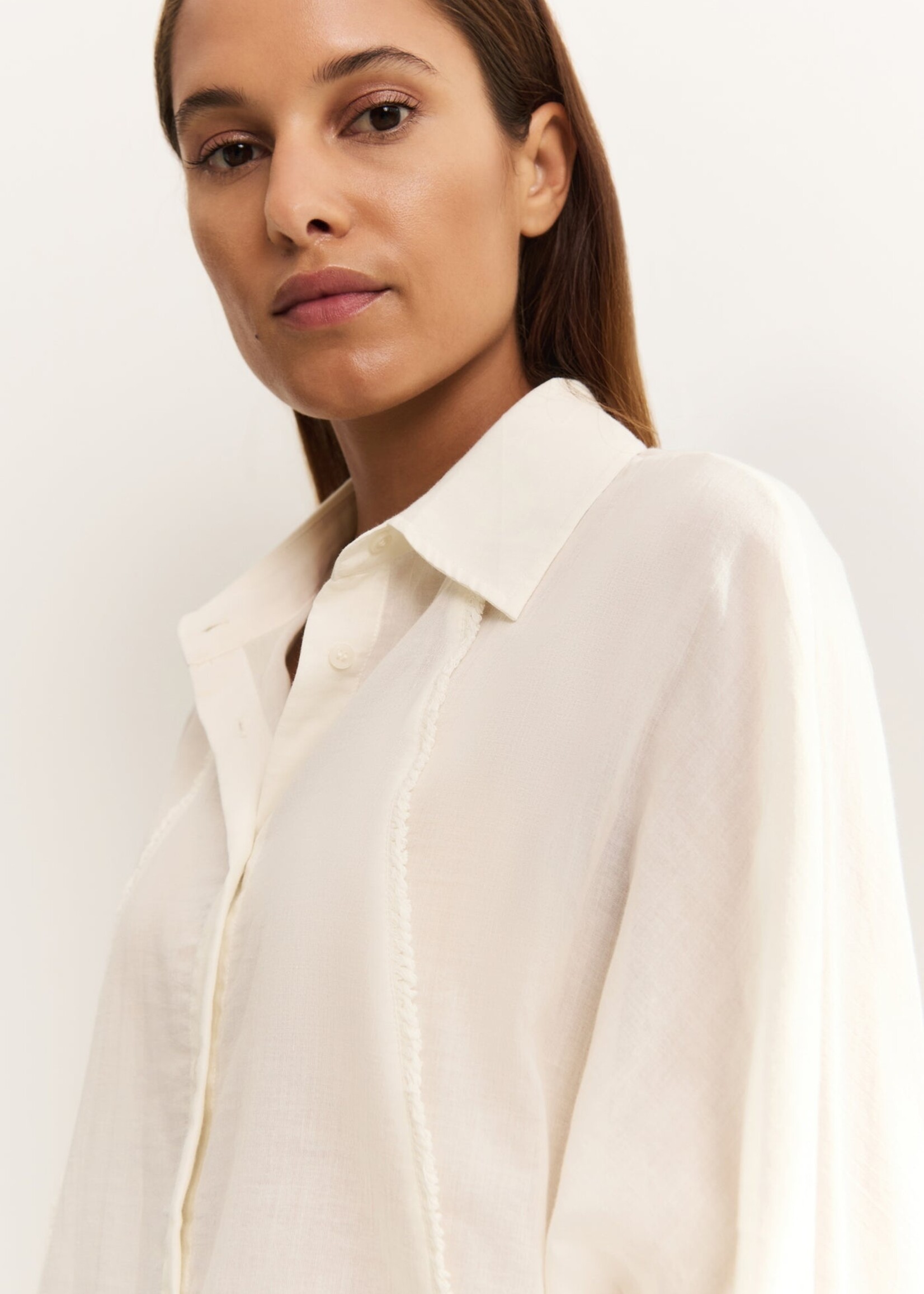 Yaya Women YAYA Blouson Batwing Avec Details De Couture - Off White