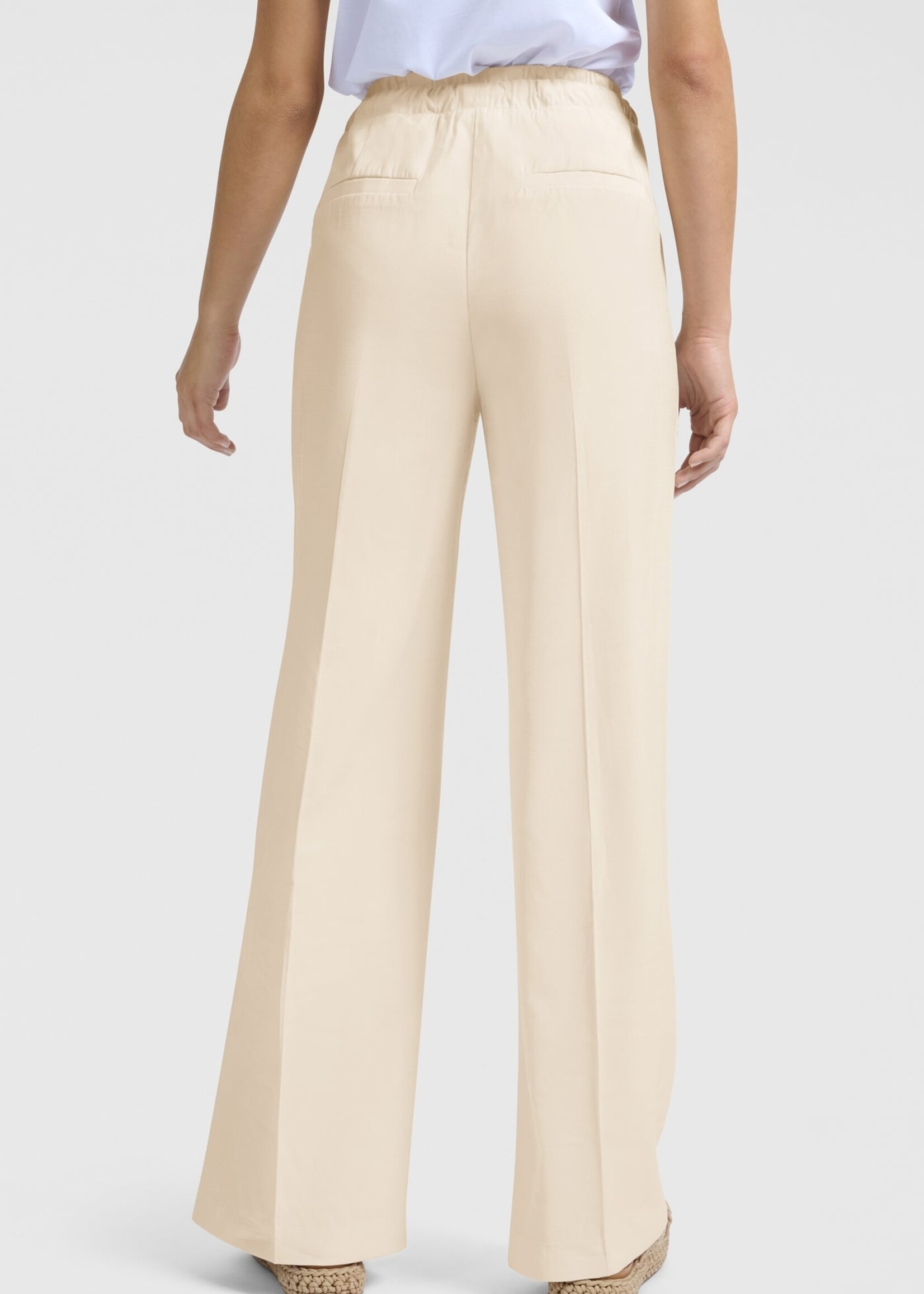 Yaya Women YAYA Pantalon Large Tissé Avec Ceinture En Satin - Summer Sand