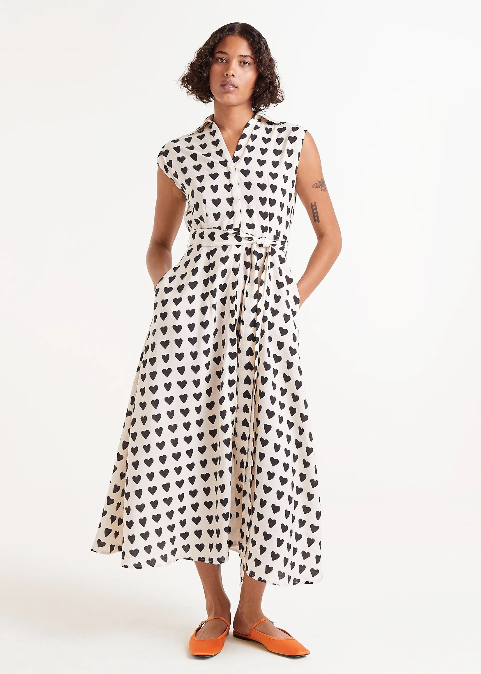 Compañía Fantástica Compañía Fantástica Robe Midi - Heart Print