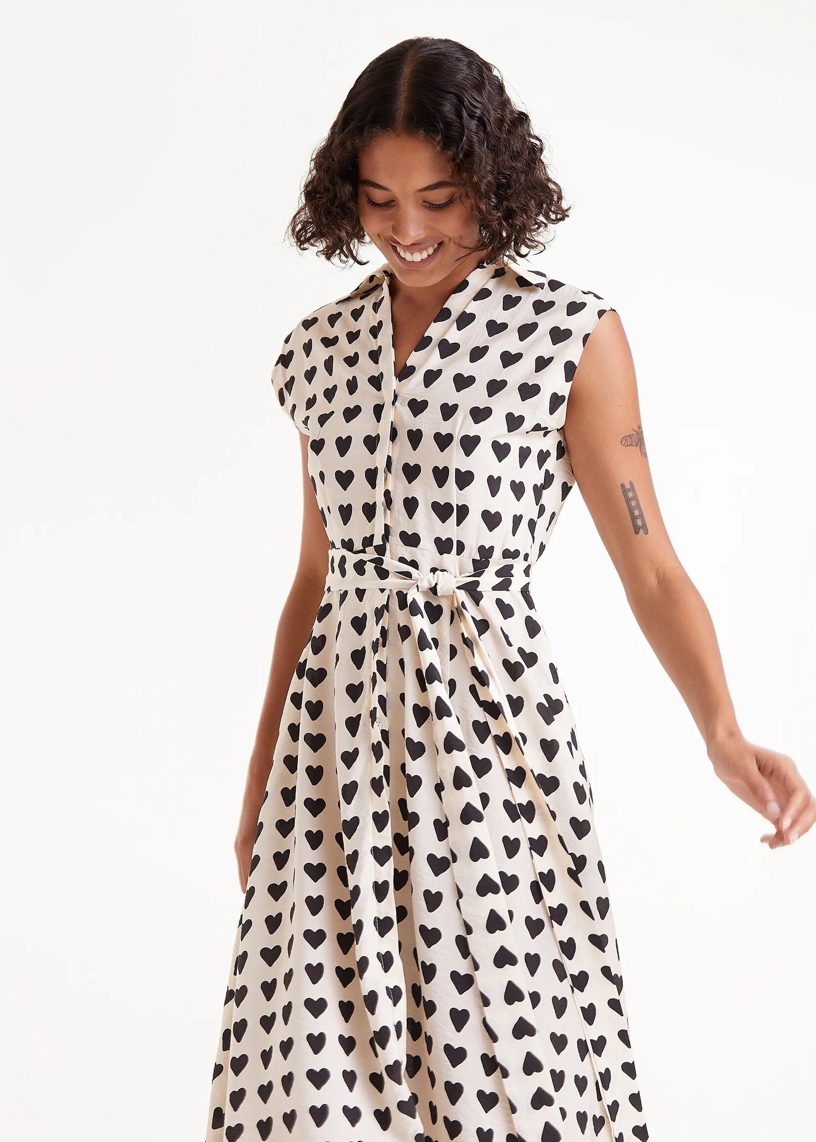 Compañía Fantástica Compañía Fantástica Robe Midi - Heart Print