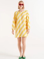 Compañía Fantástica Compañía Fantástica Short Dress - Yellow Striped