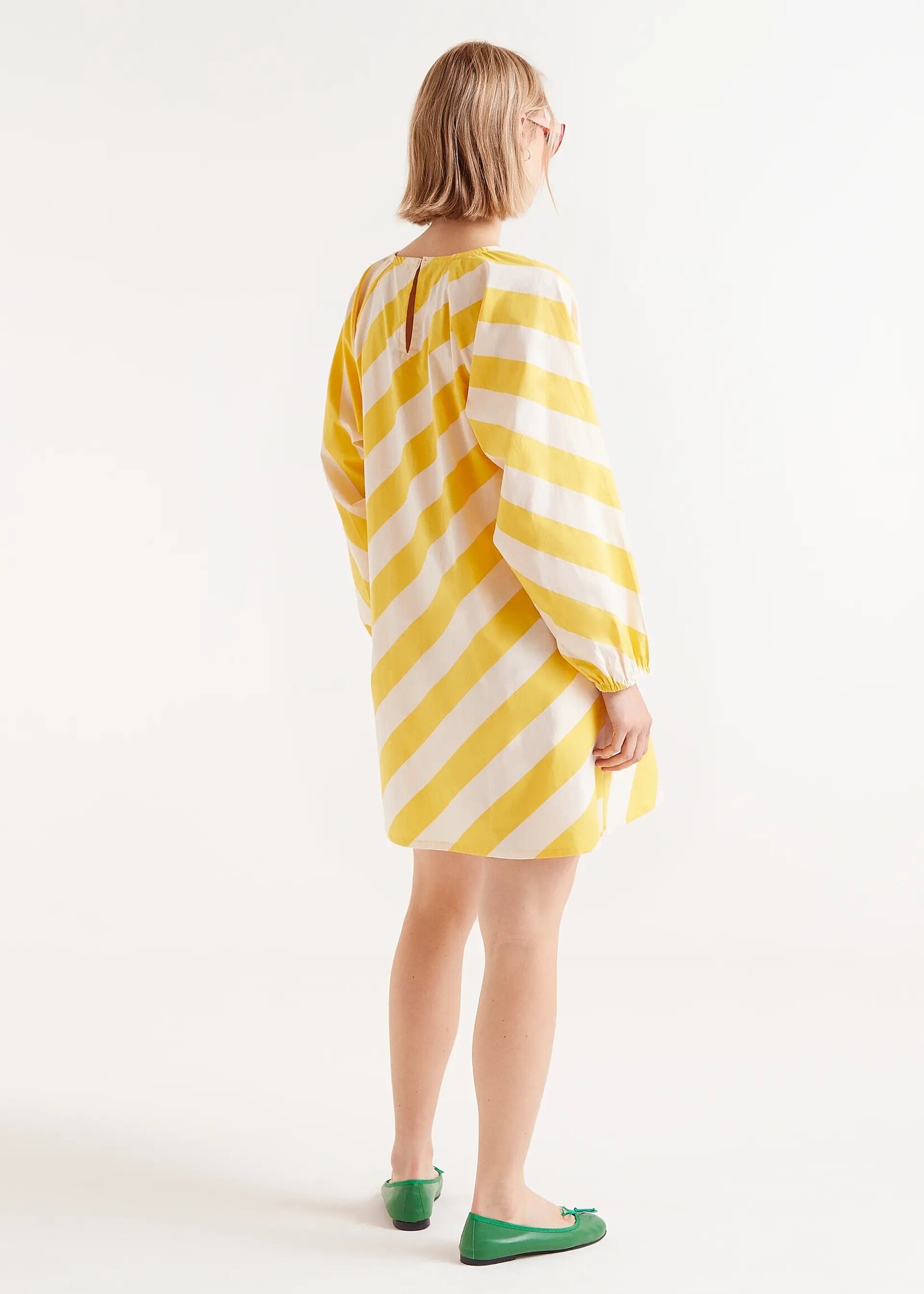 Compañía Fantástica  Compañía Fantástica Short Dress - Yellow Striped