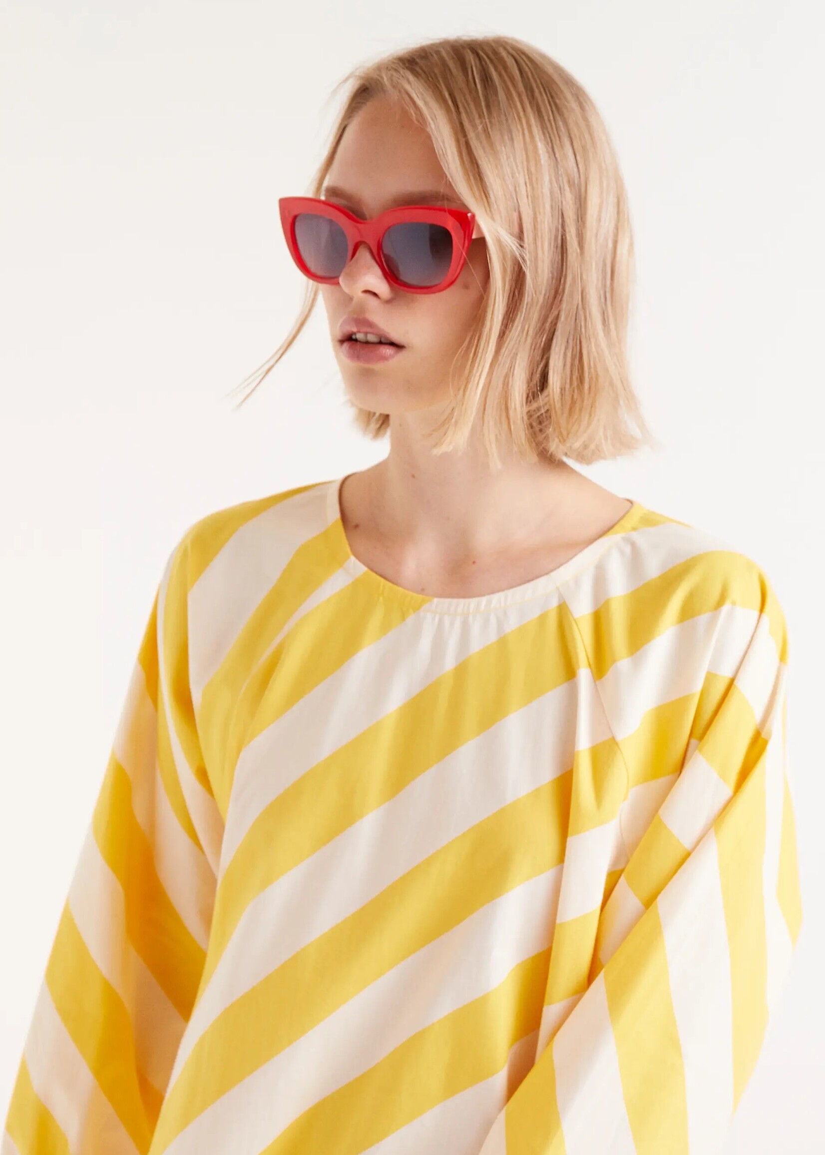 Compañía Fantástica  Compañía Fantástica Short Dress - Yellow Striped