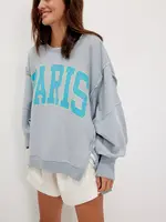 Free People Free People Graphic Camden Pullover - Stone Combo Paris