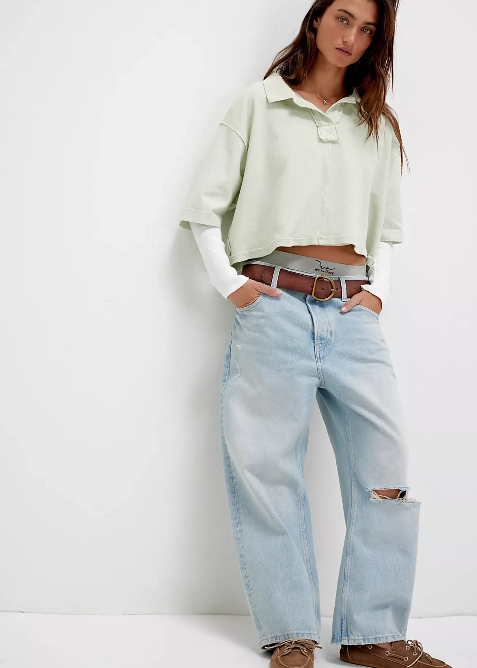 Free People Free People Denmark Polo - Candy Mint