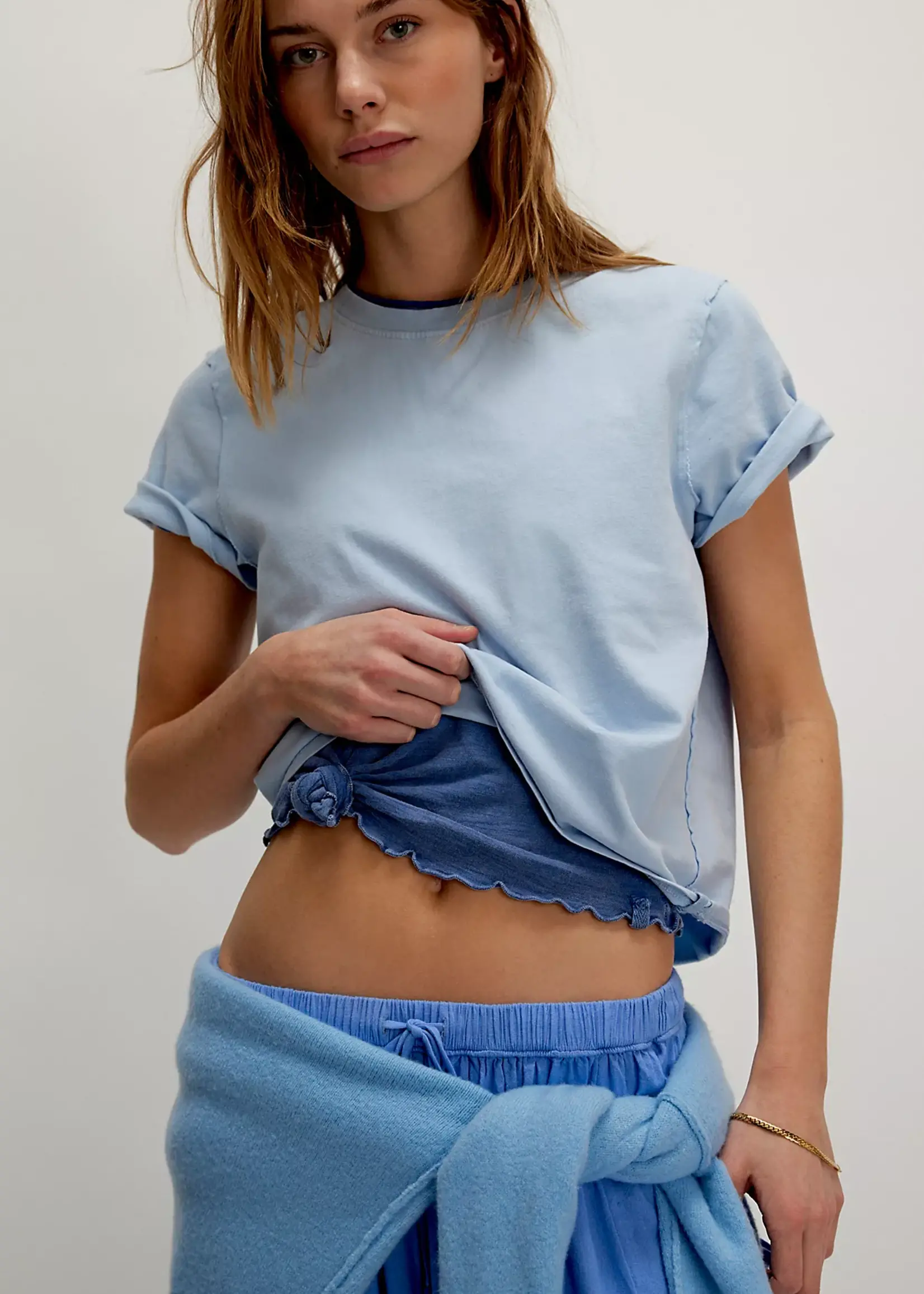 Free People Free People T-Shirt De Tous Les Jours - Ice Water