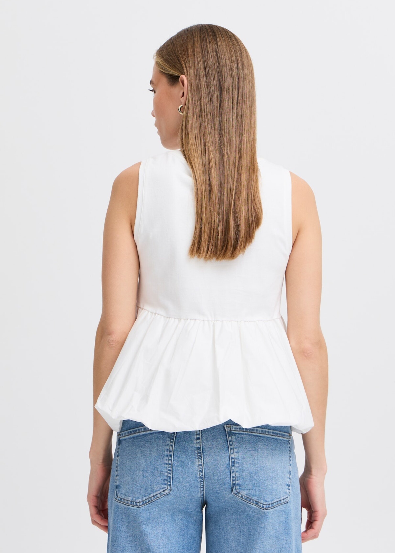 ICHI ICHI IHMALLIA Jersey Top - Cloud Dancer
