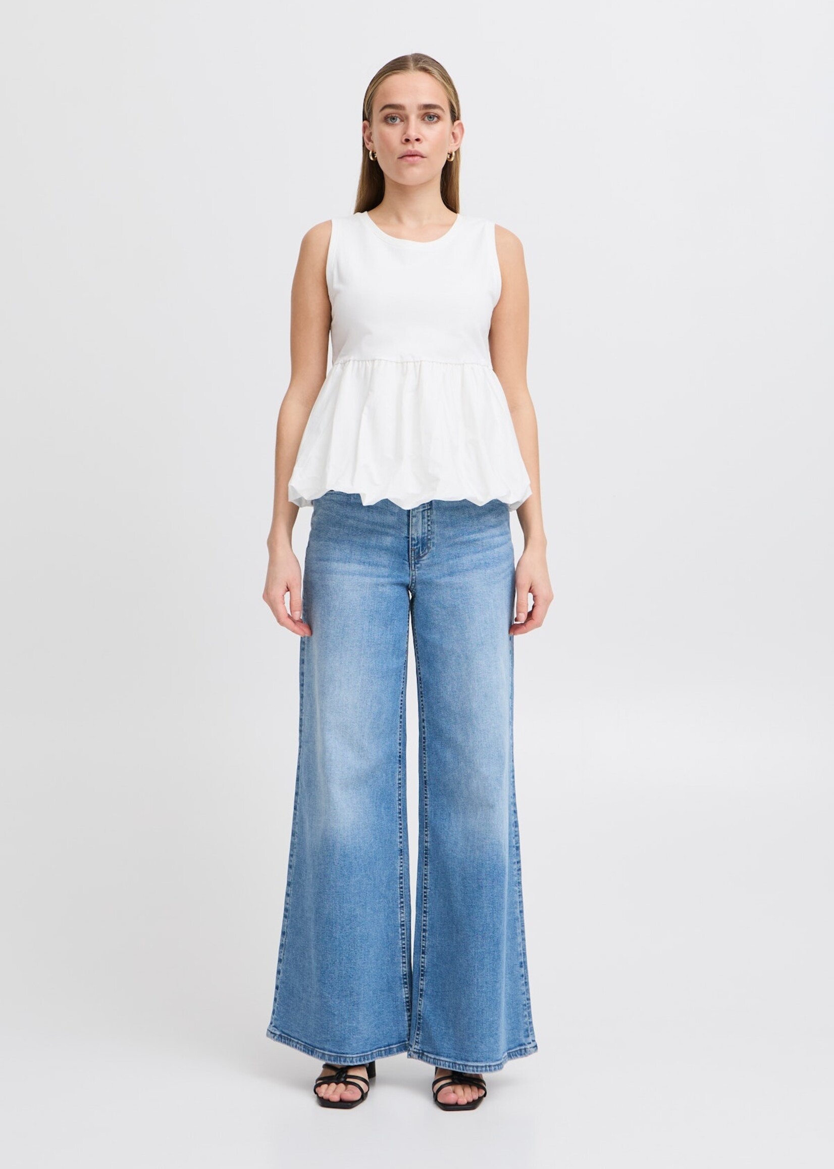 ICHI ICHI IHMALLIA Jersey Top - Cloud Dancer