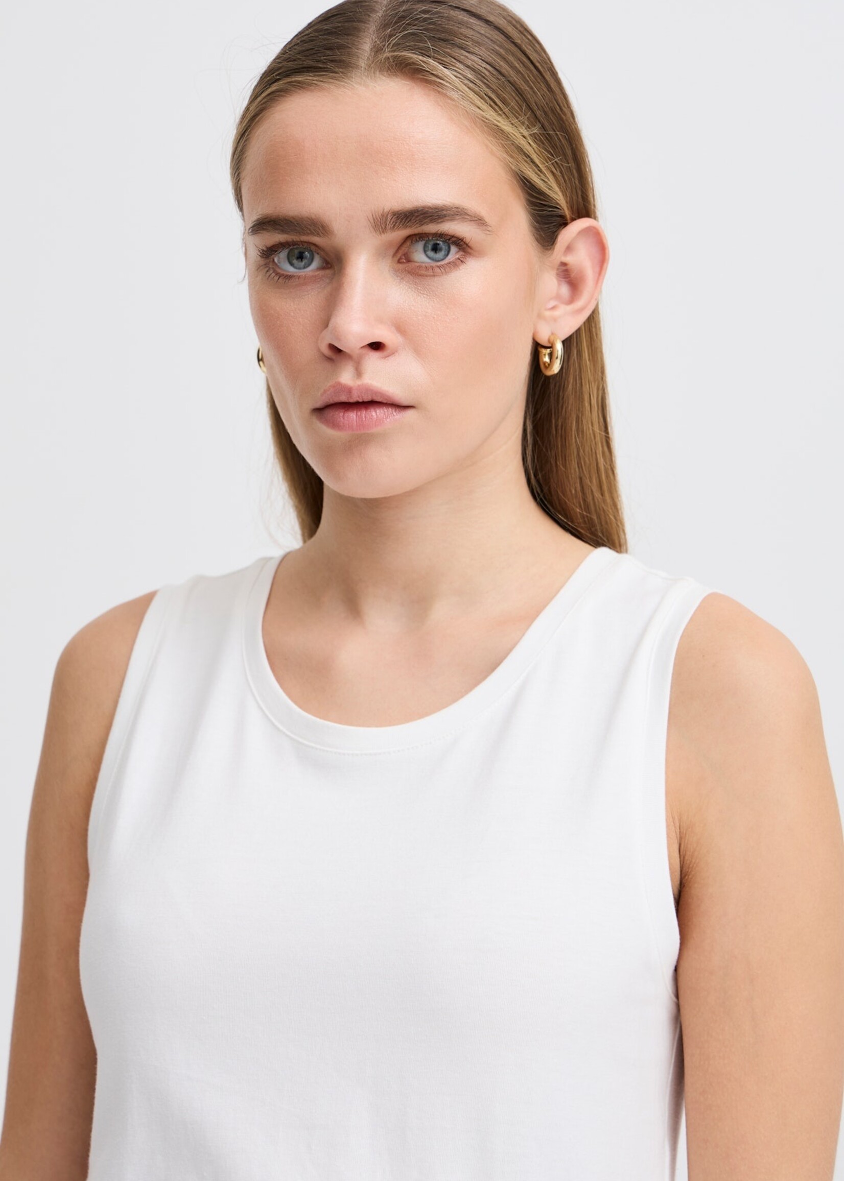 ICHI ICHI IHMALLIA Jersey Top - Cloud Dancer
