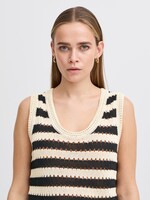 ICHI ICHI IHBIRDIS Sleeveless Top - Black/Almond Milk