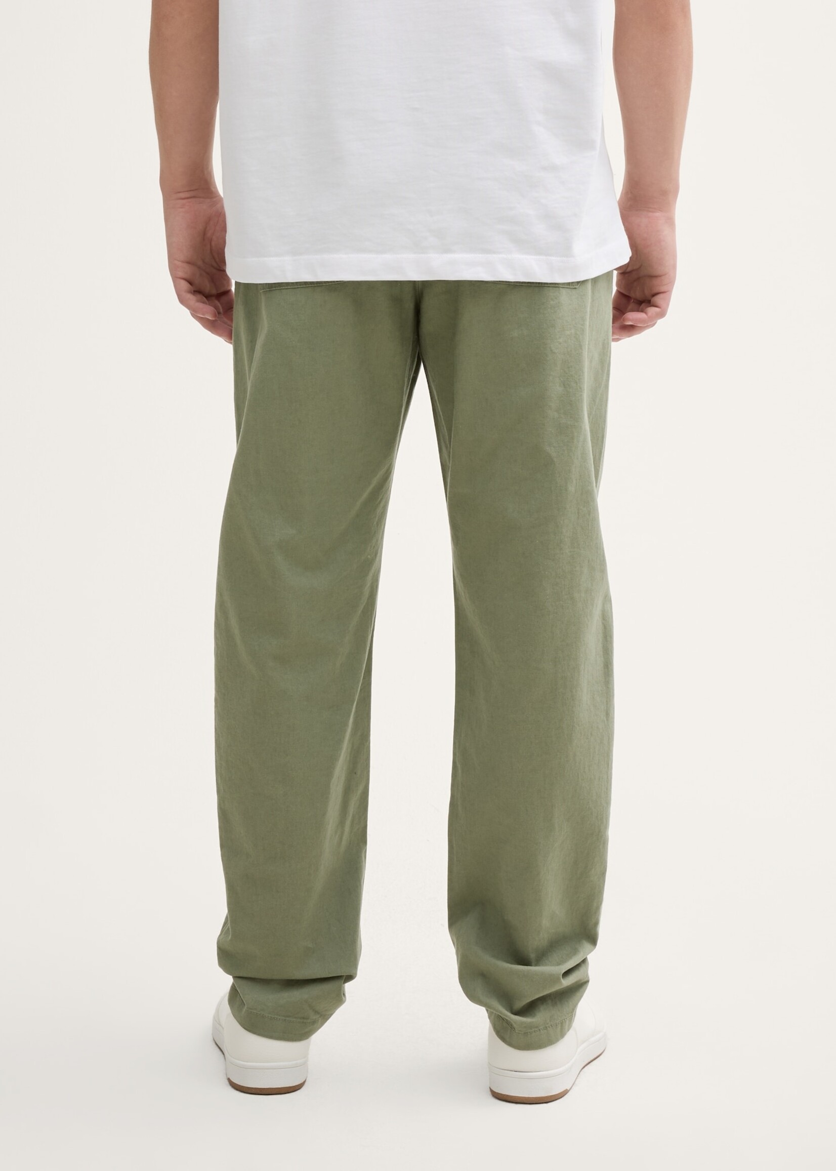 Tom Tailor Tom Tailor Trousers With Linen Content - Tree Moss Green
