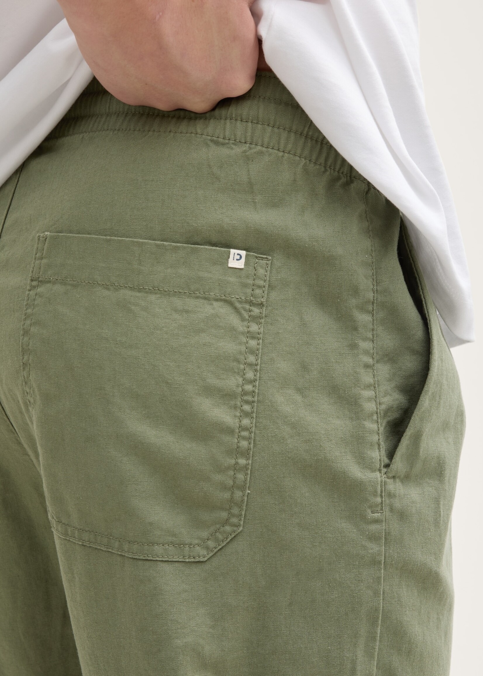 Tom Tailor Tom Tailor Trousers With Linen Content - Tree Moss Green