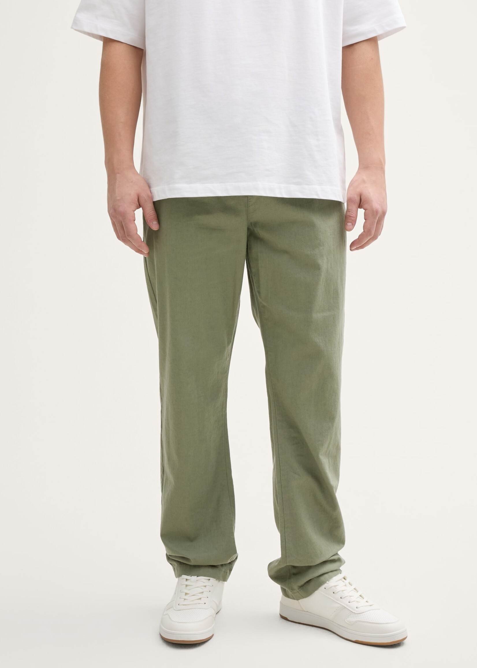 Tom Tailor Tom Tailor Trousers With Linen Content - Tree Moss Green