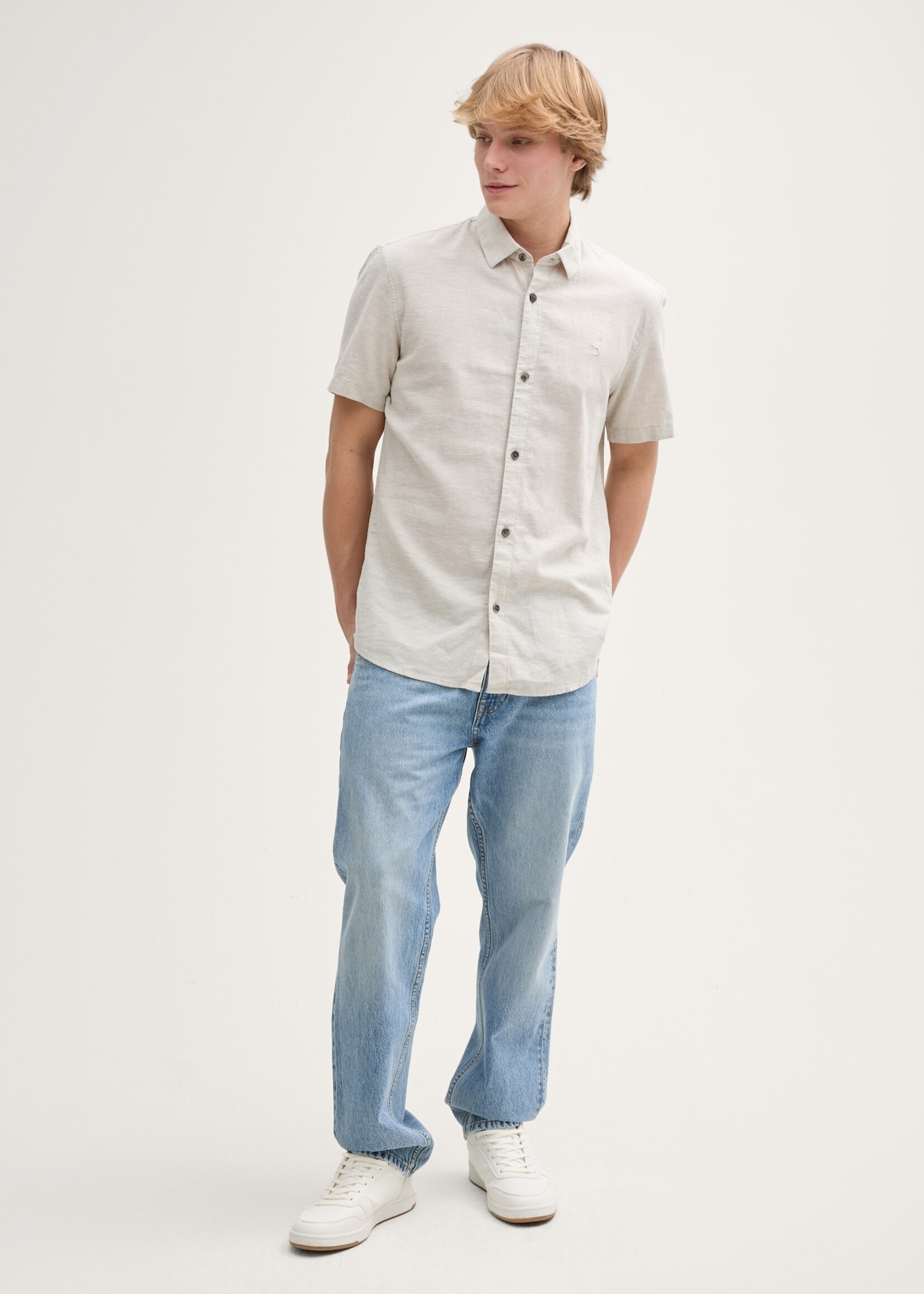 Tom Tailor Tom Tailor Chemise À Manches Courtes - Beige Stone