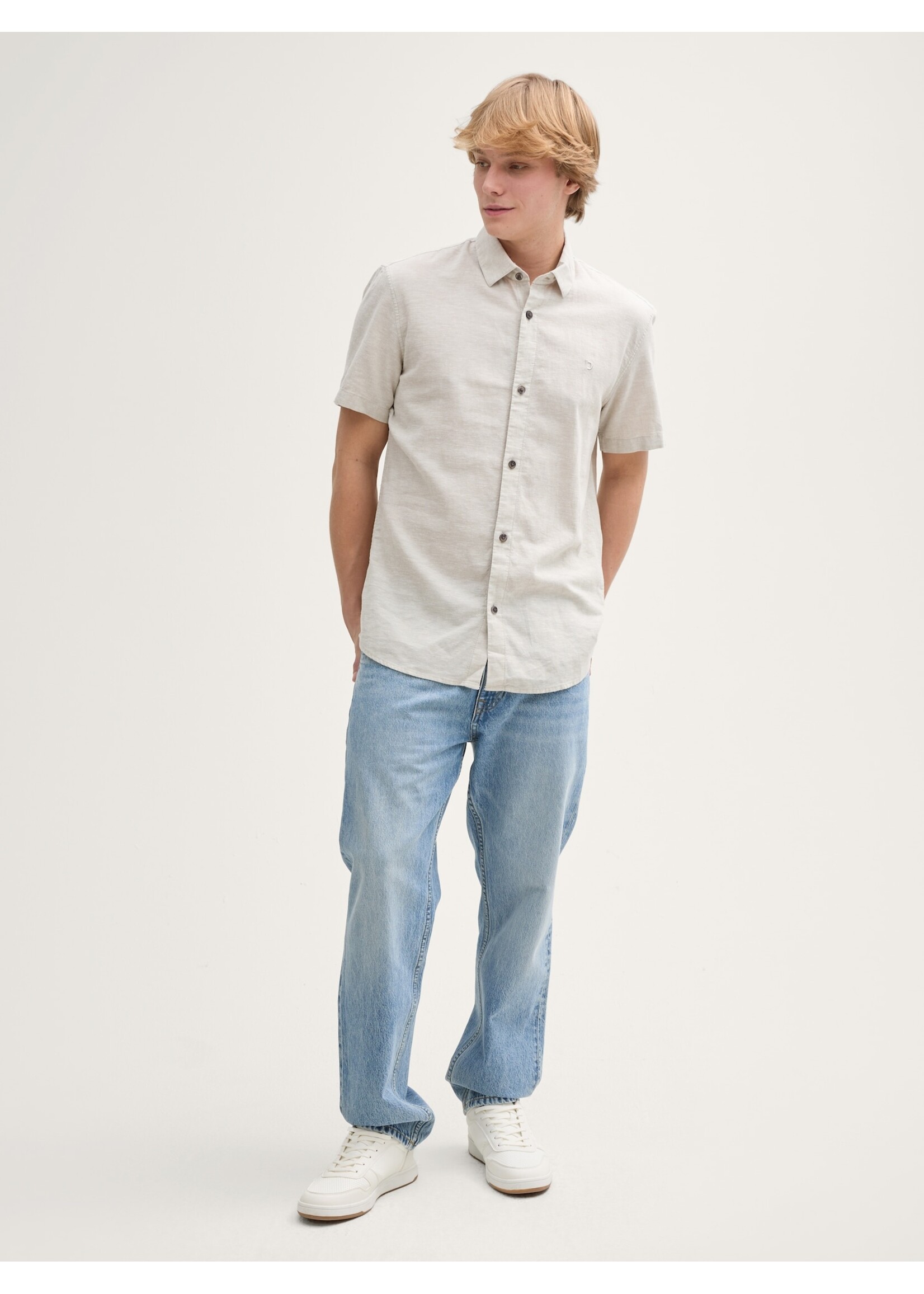 Tom Tailor Tom Tailor Short Sleeve Shirt - Beige Stone