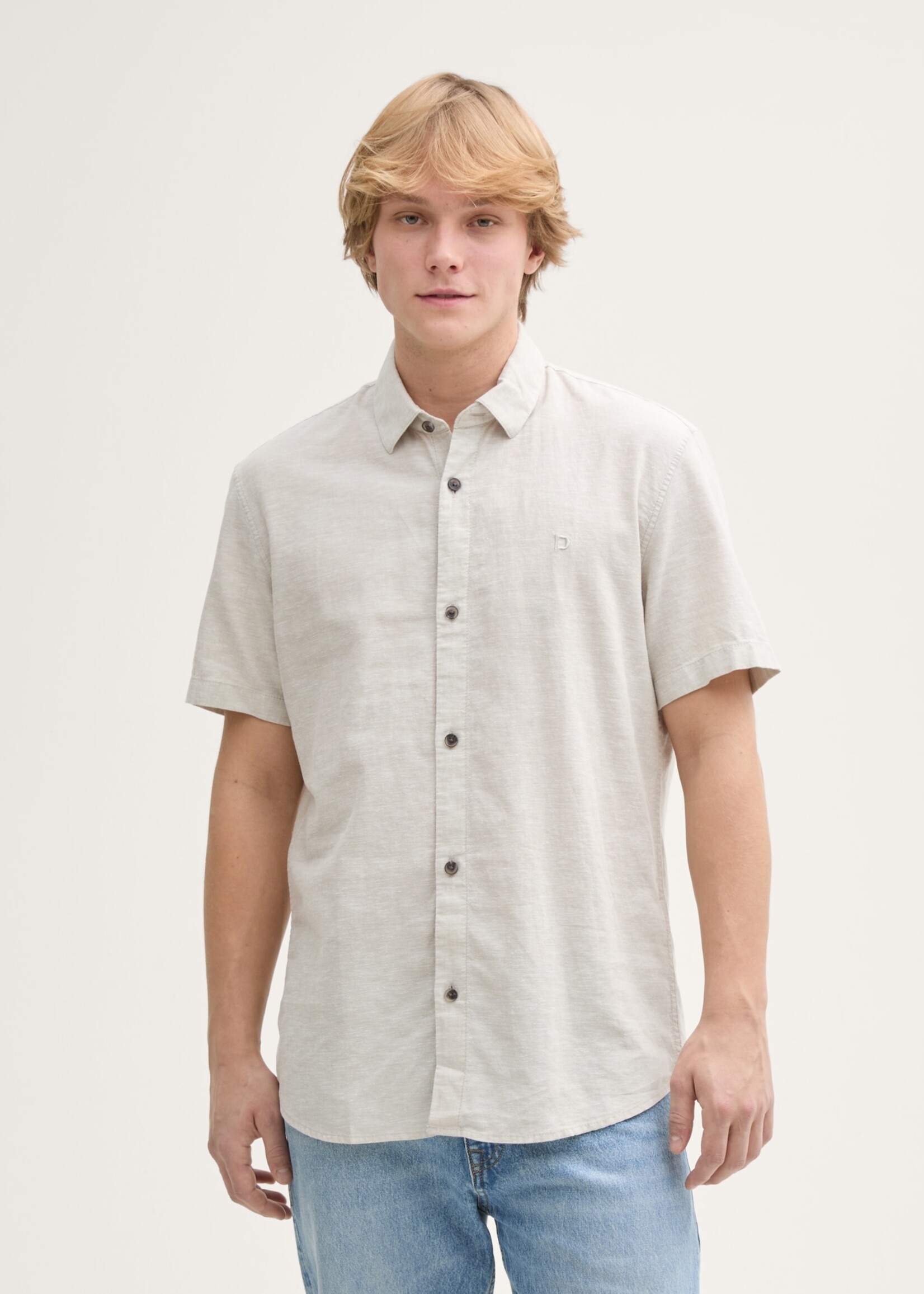 Tom Tailor Tom Tailor Chemise À Manches Courtes - Beige Stone