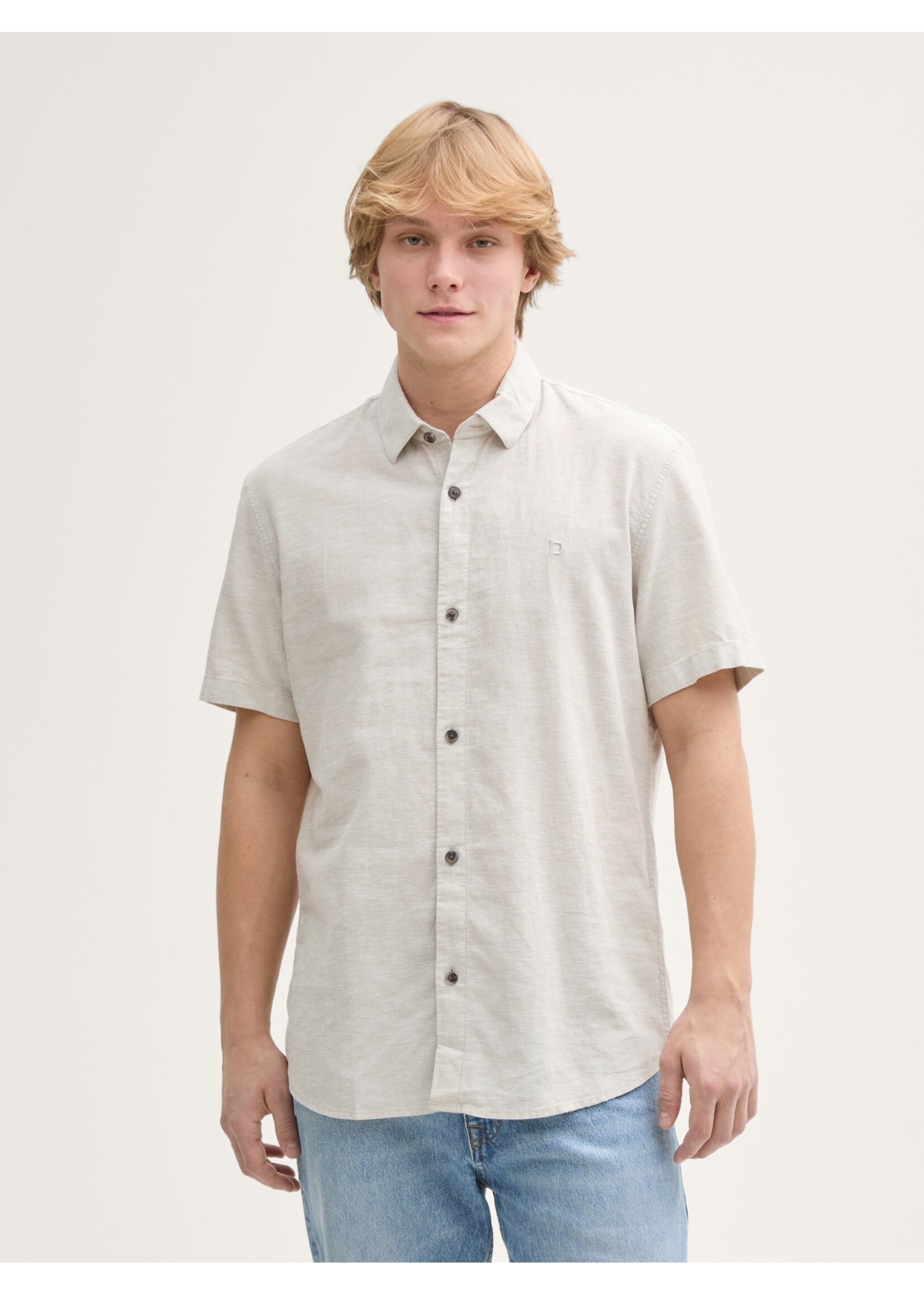 Tom Tailor Tom Tailor Chemise À Manches Courtes - Beige Stone