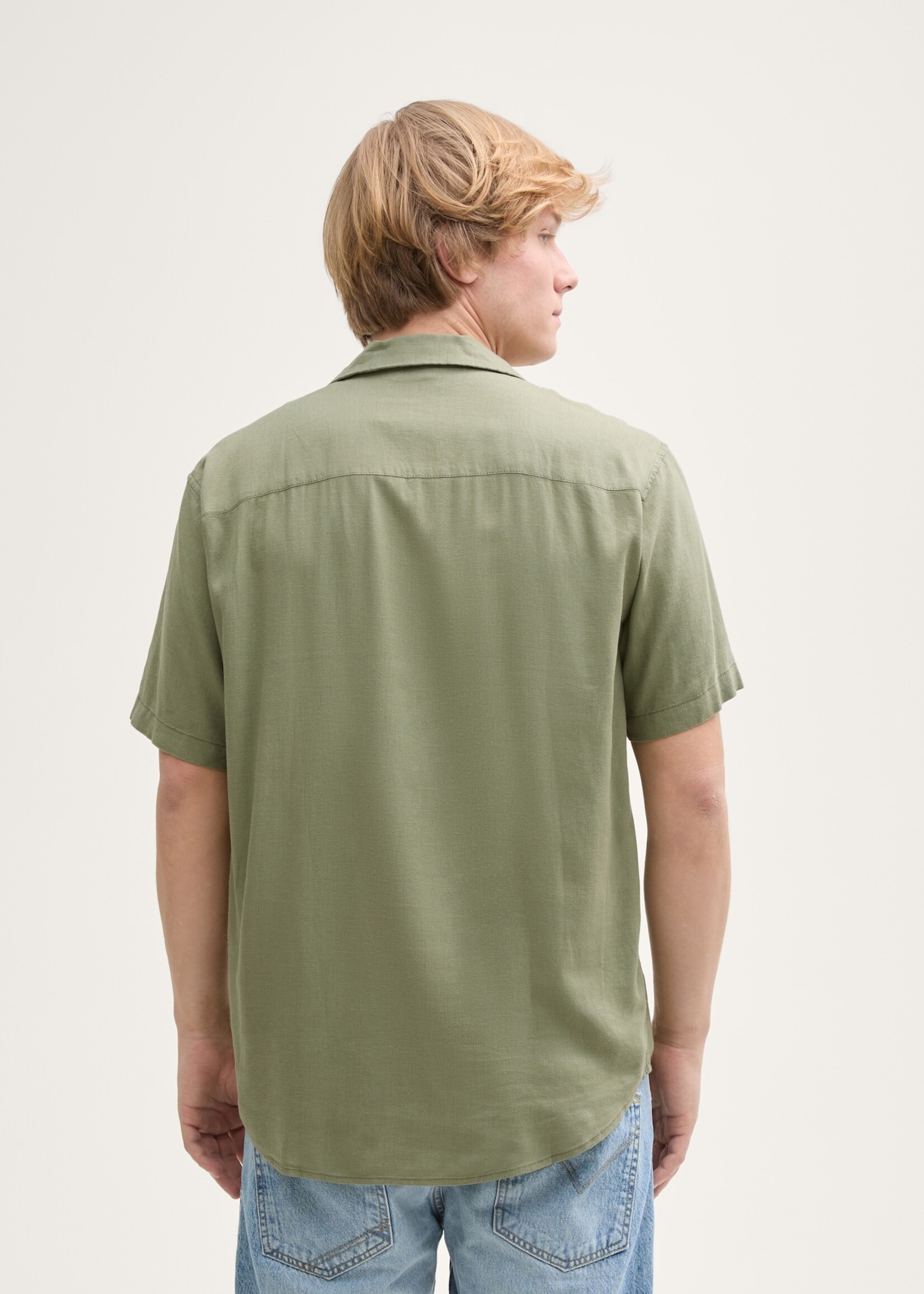 Tom Tailor Tom Tailor Chemise À Manches Courtes En Lin - Tree Moss Green